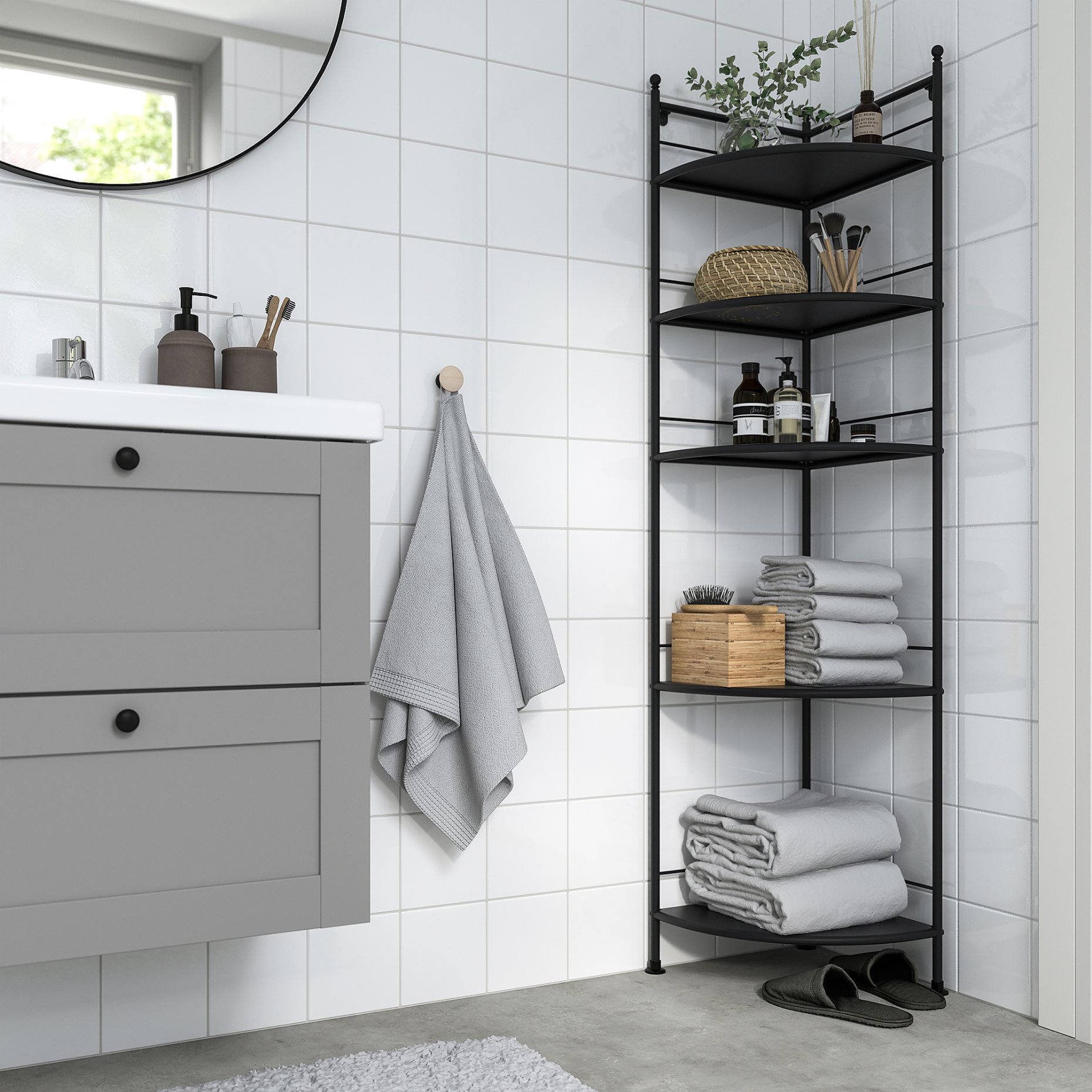 FROSJON, corner shelf unit, 35x156 cm, 105.748.99