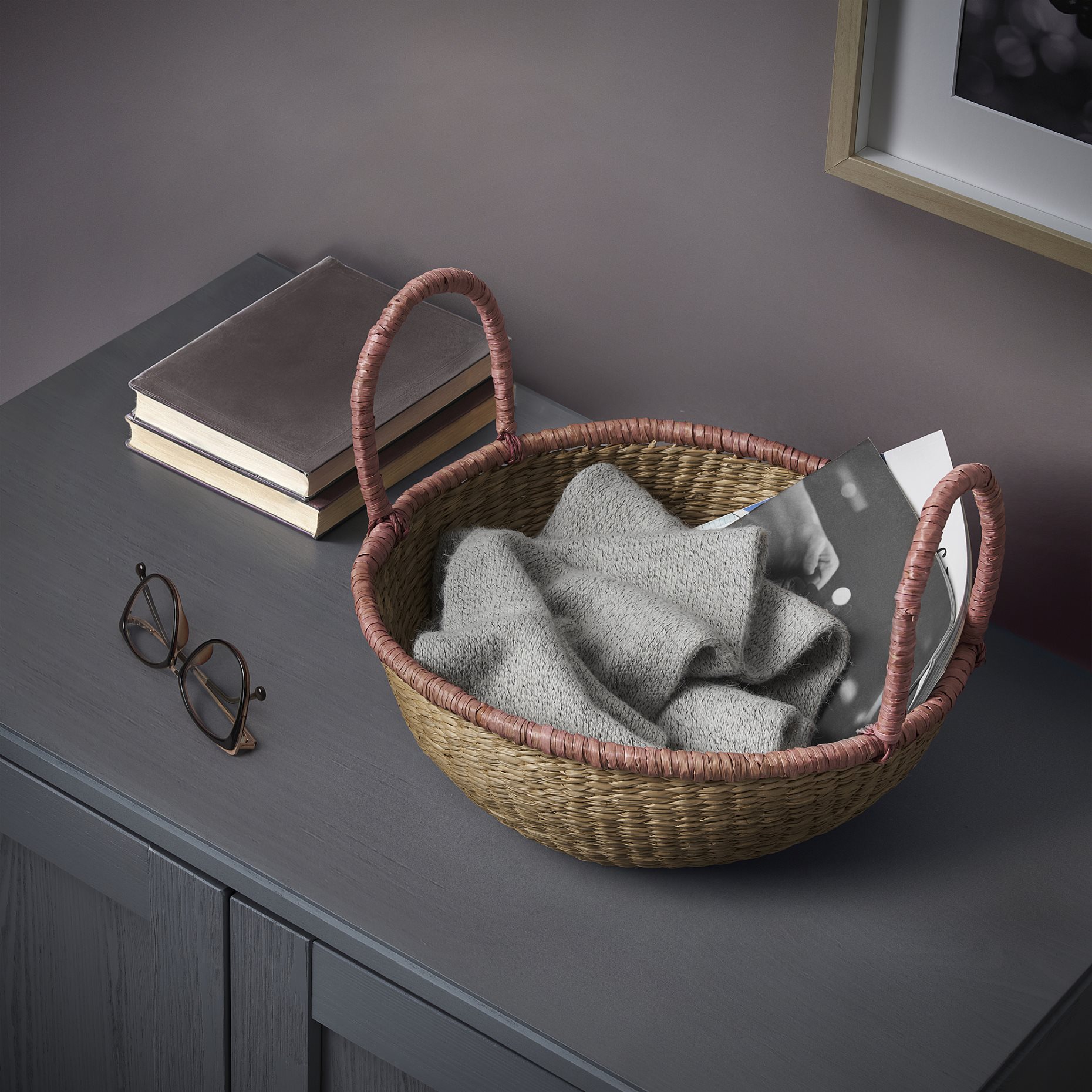 HÖKRUBBA, χειροποίητο καλάθι, 34 cm, 105.818.66
