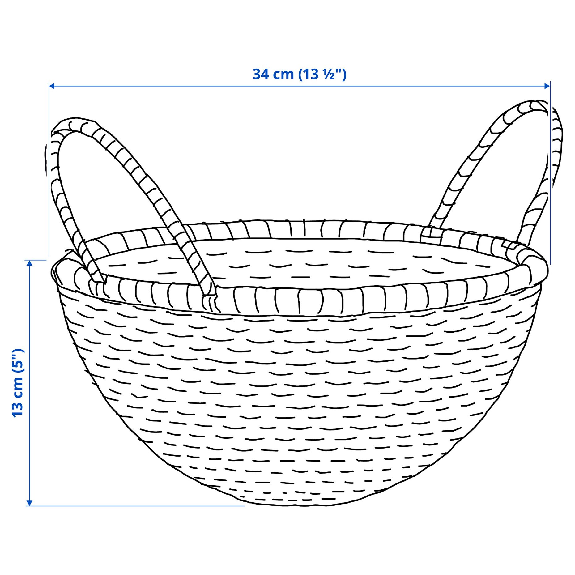HÖKRUBBA, χειροποίητο καλάθι, 34 cm, 105.818.66