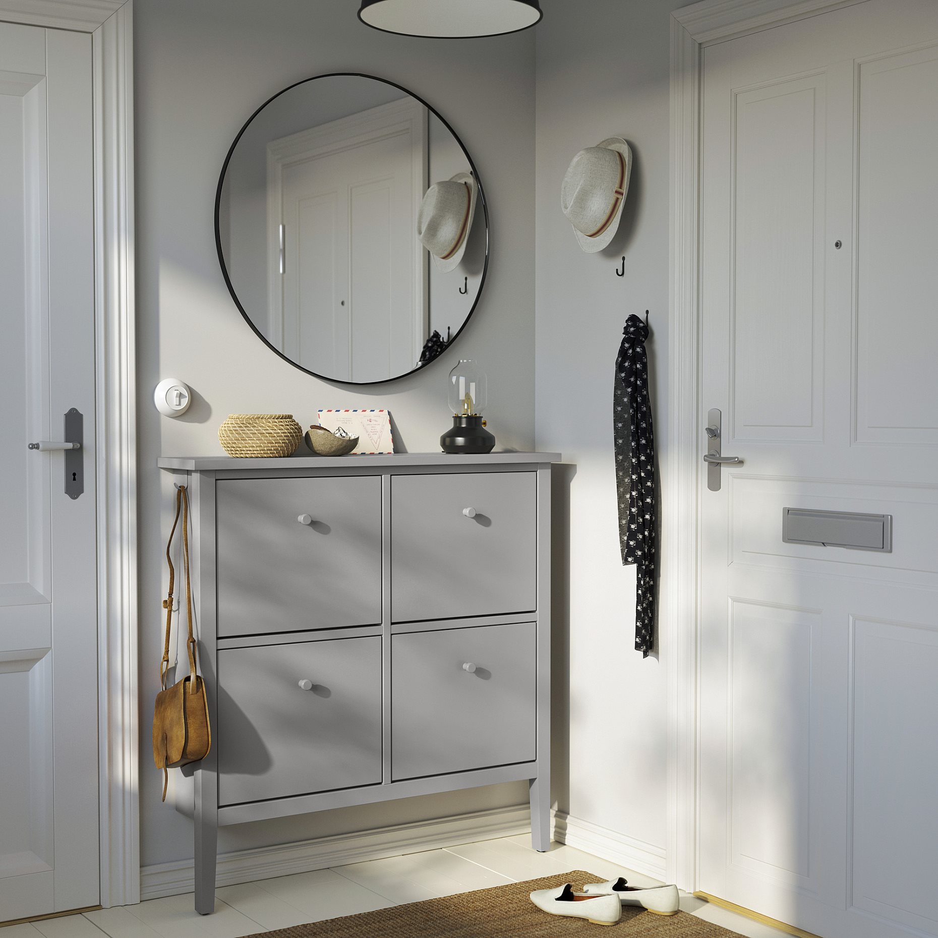 GULLABERG, shoe cabinet with 4 compartments, 105x22x107 cm, 105.877.07