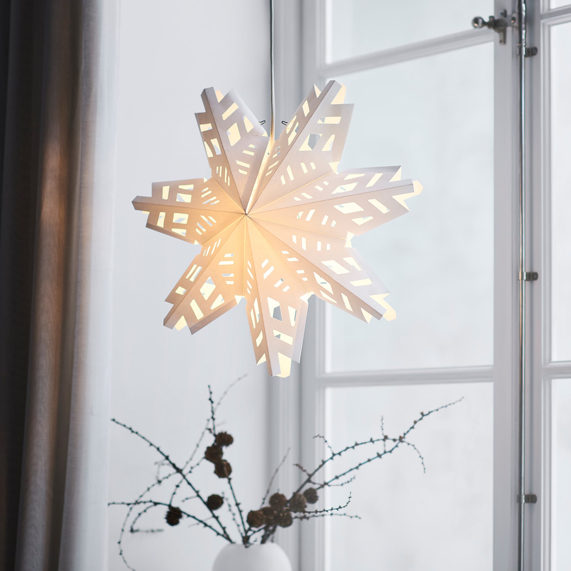 STRÅLA, lamp shade snowflake, 48 cm, 106.005.44