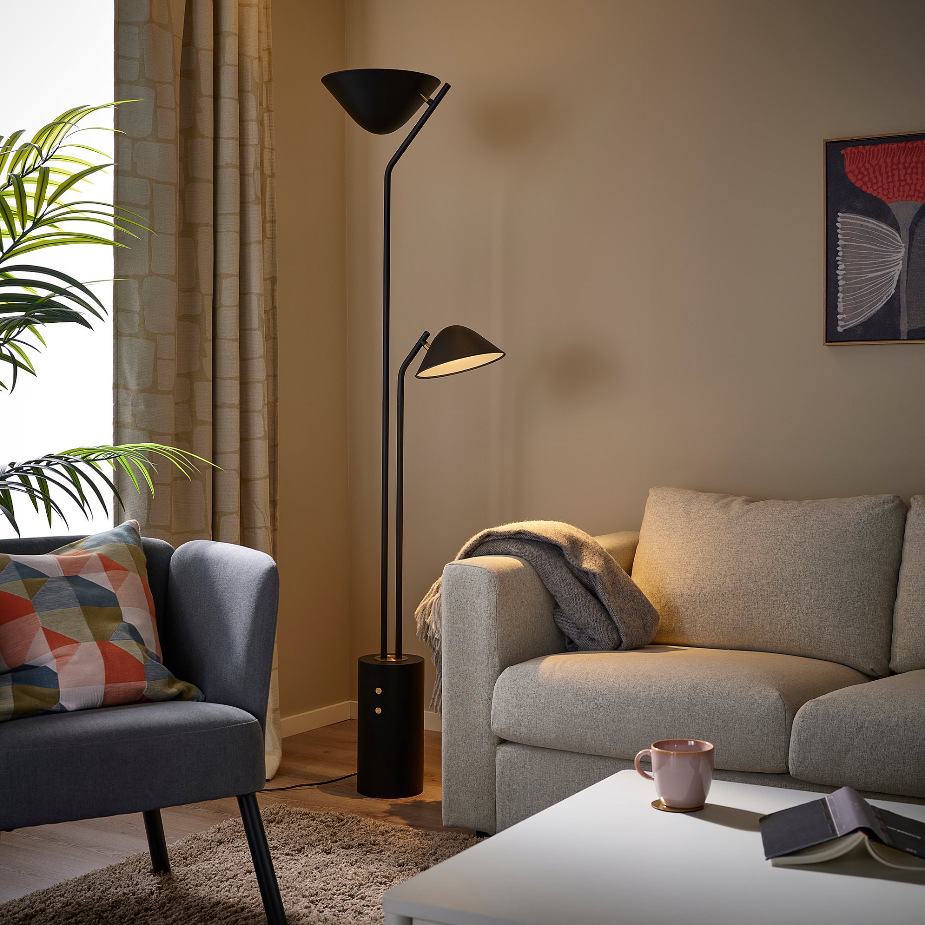 TRÅDNATE, φωτιστικό δαπέδου/διαβάσματος, 180 cm, 106.012.18