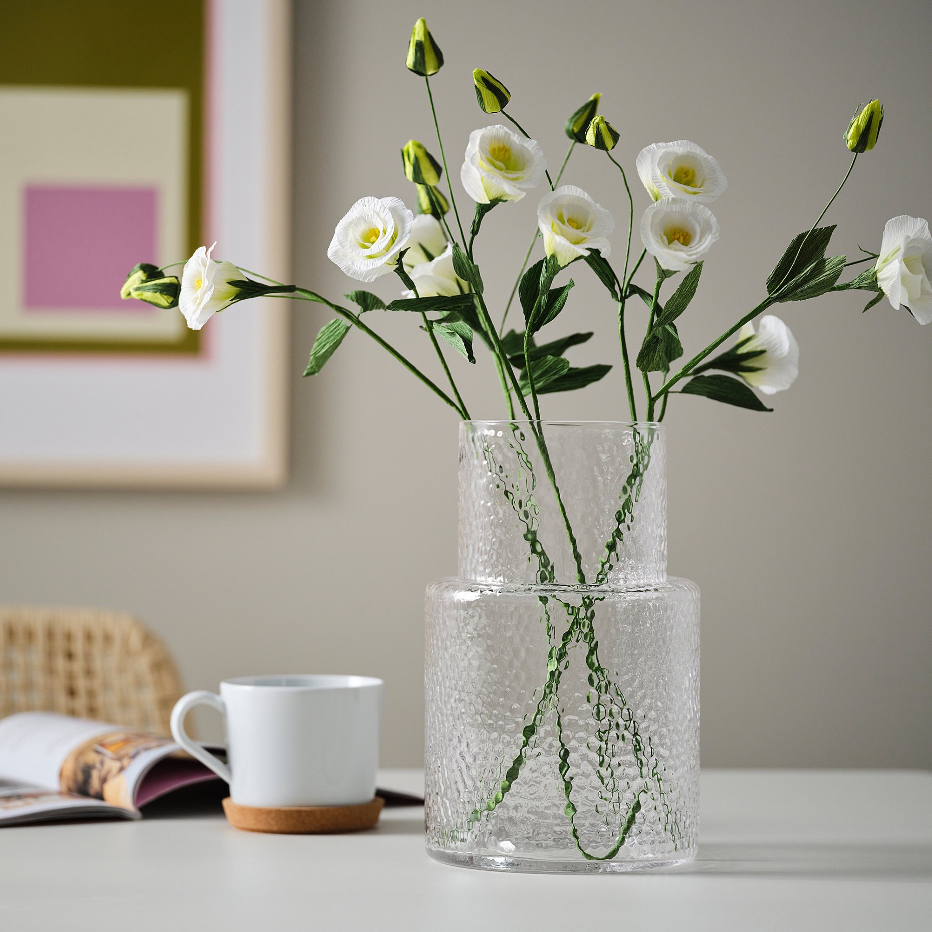 GULDSPETT, artificial flower/lisianthus, 55 cm, 106.149.75