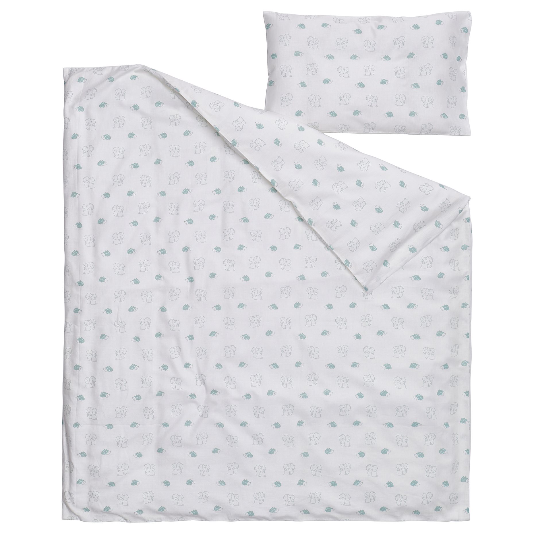 LEN, duvet cover 1 pillowcase for cot, 110x125/35x55 cm, 106.280.67