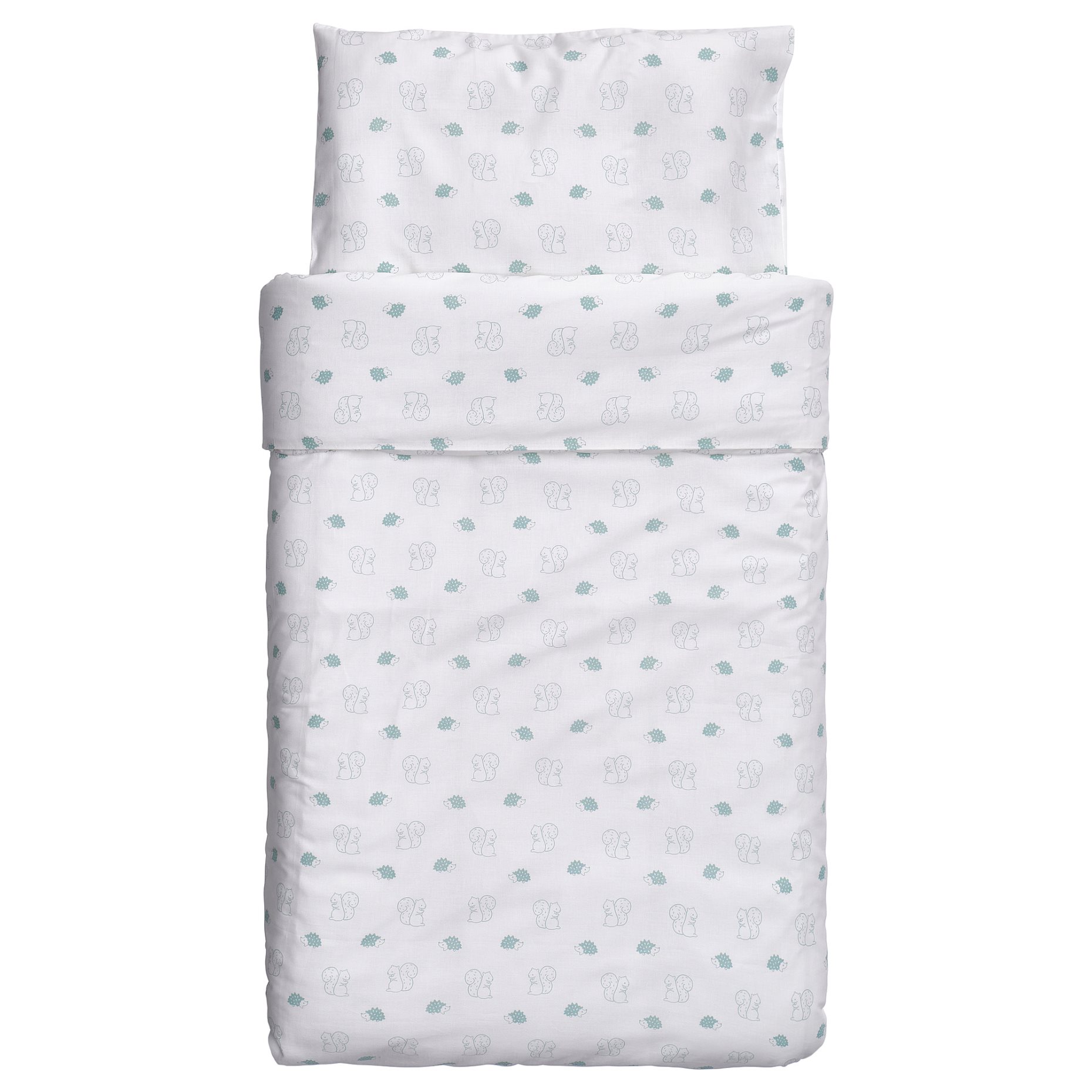 LEN, duvet cover 1 pillowcase for cot, 110x125/35x55 cm, 106.280.67