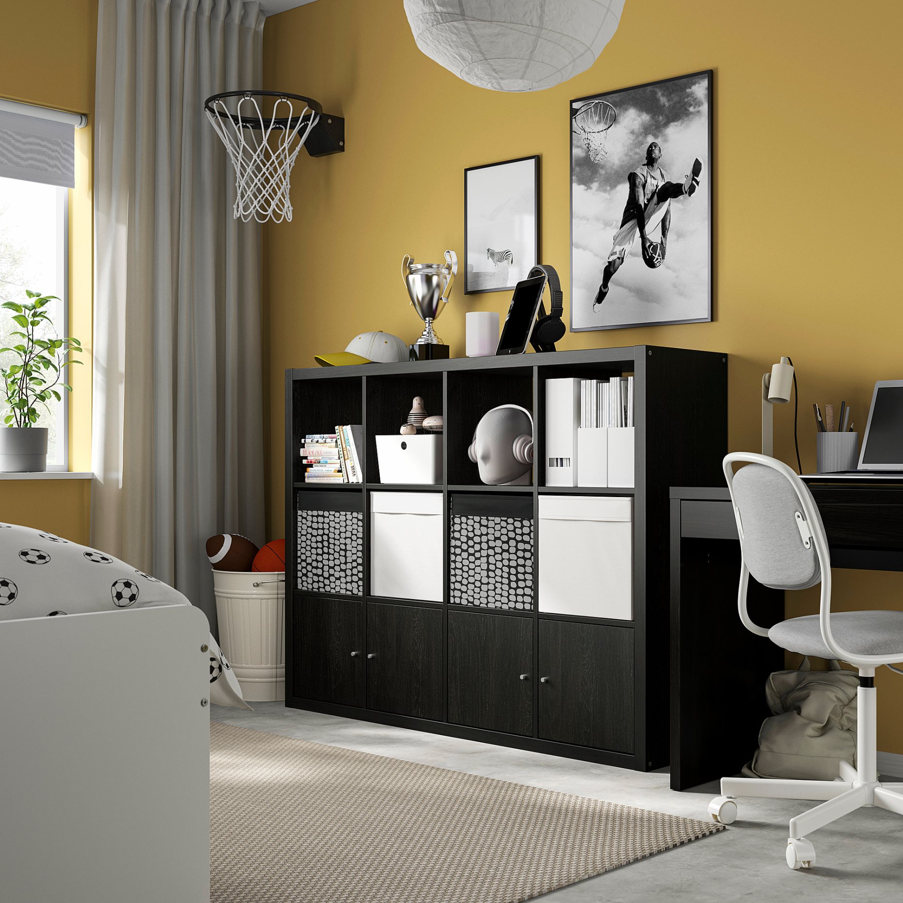 KALLAX, ραφιέρα με 4 ένθετα, 192.782.53