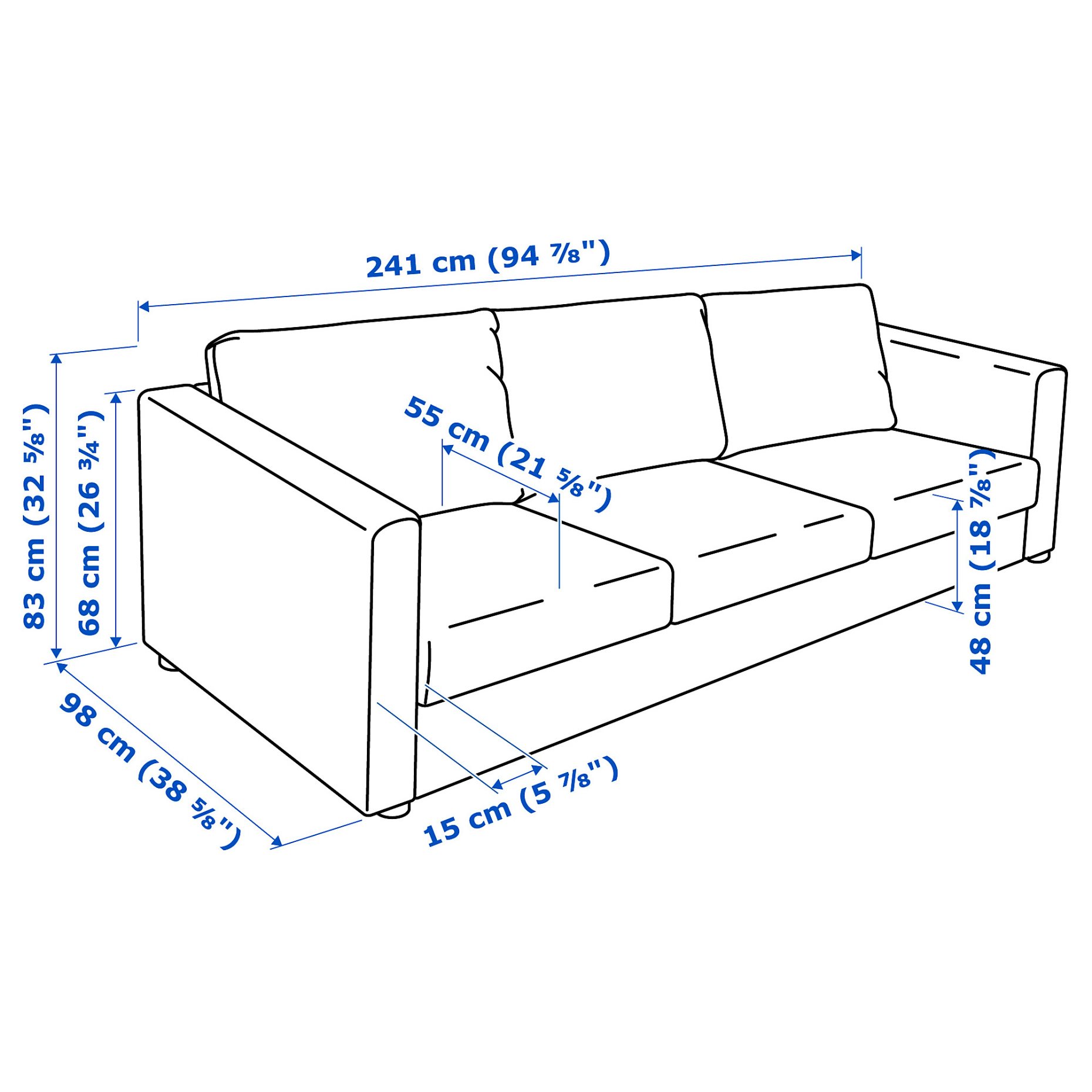 VIMLE, 3-seat sofa, 193.990.52