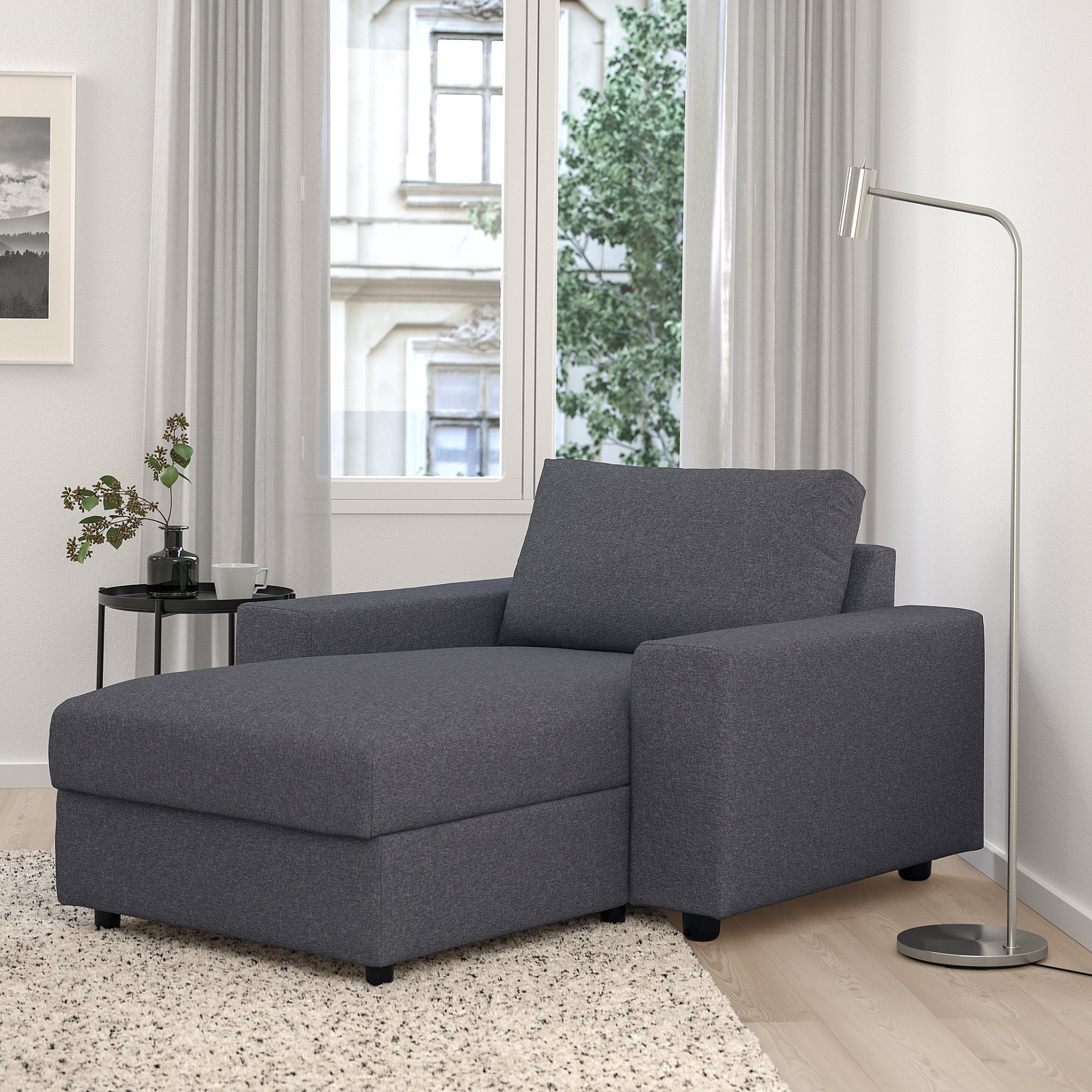 VIMLE, chaise longue with wide armrests, 194.091.45