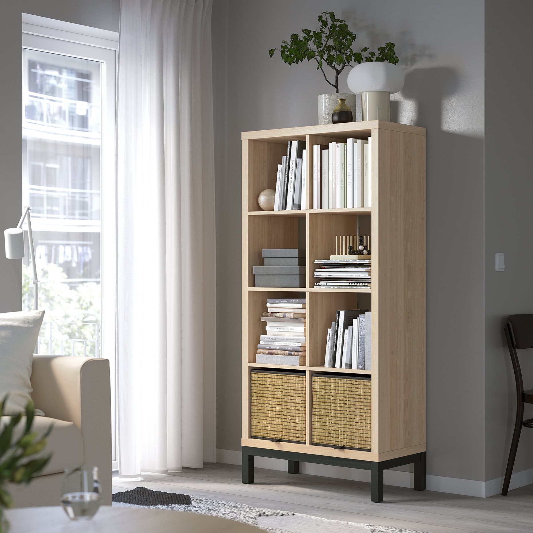 KALLAX, shelving unit with underframe, 77x164 cm, 194.426.54