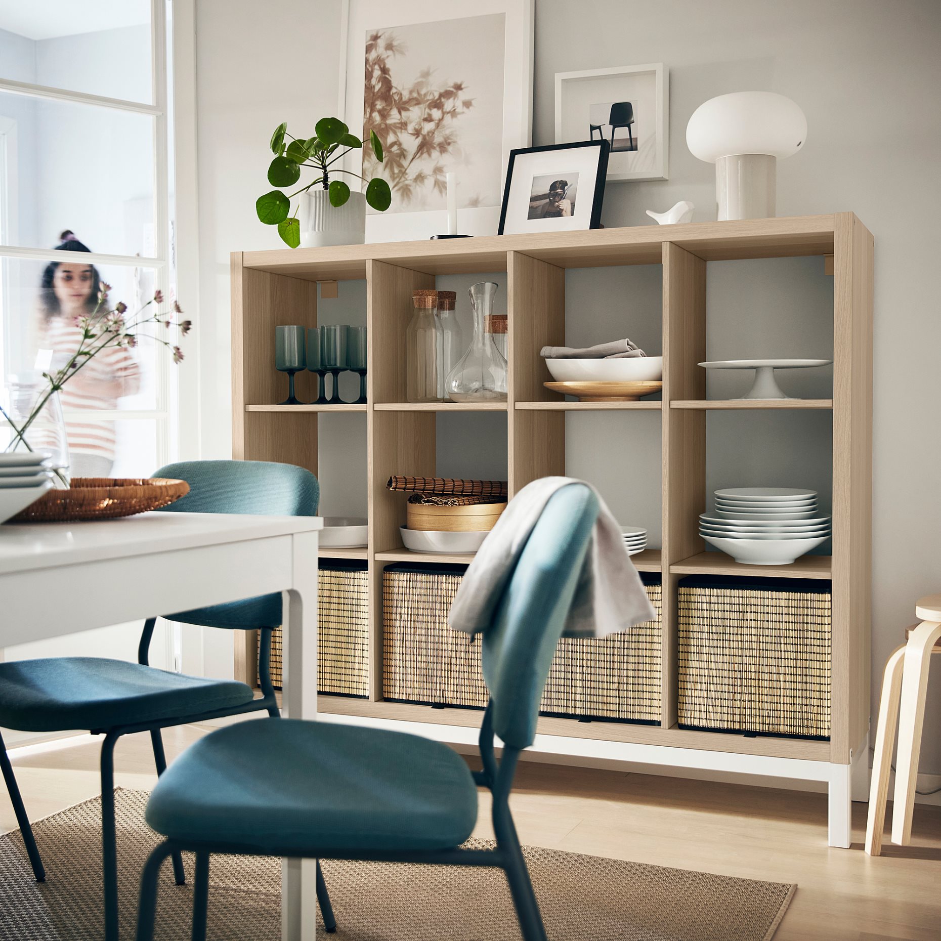 KALLAX, shelving unit with underframe, 147x129 cm, 194.427.10