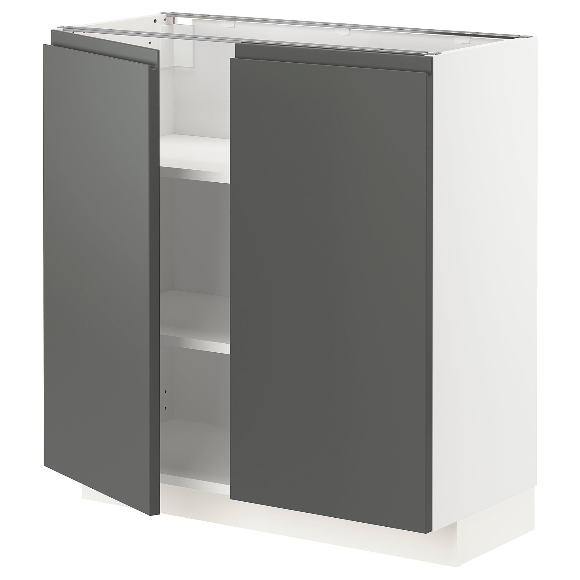 METOD, base cabinet with shelves/2 doors, 80x37 cm, 194.578.91