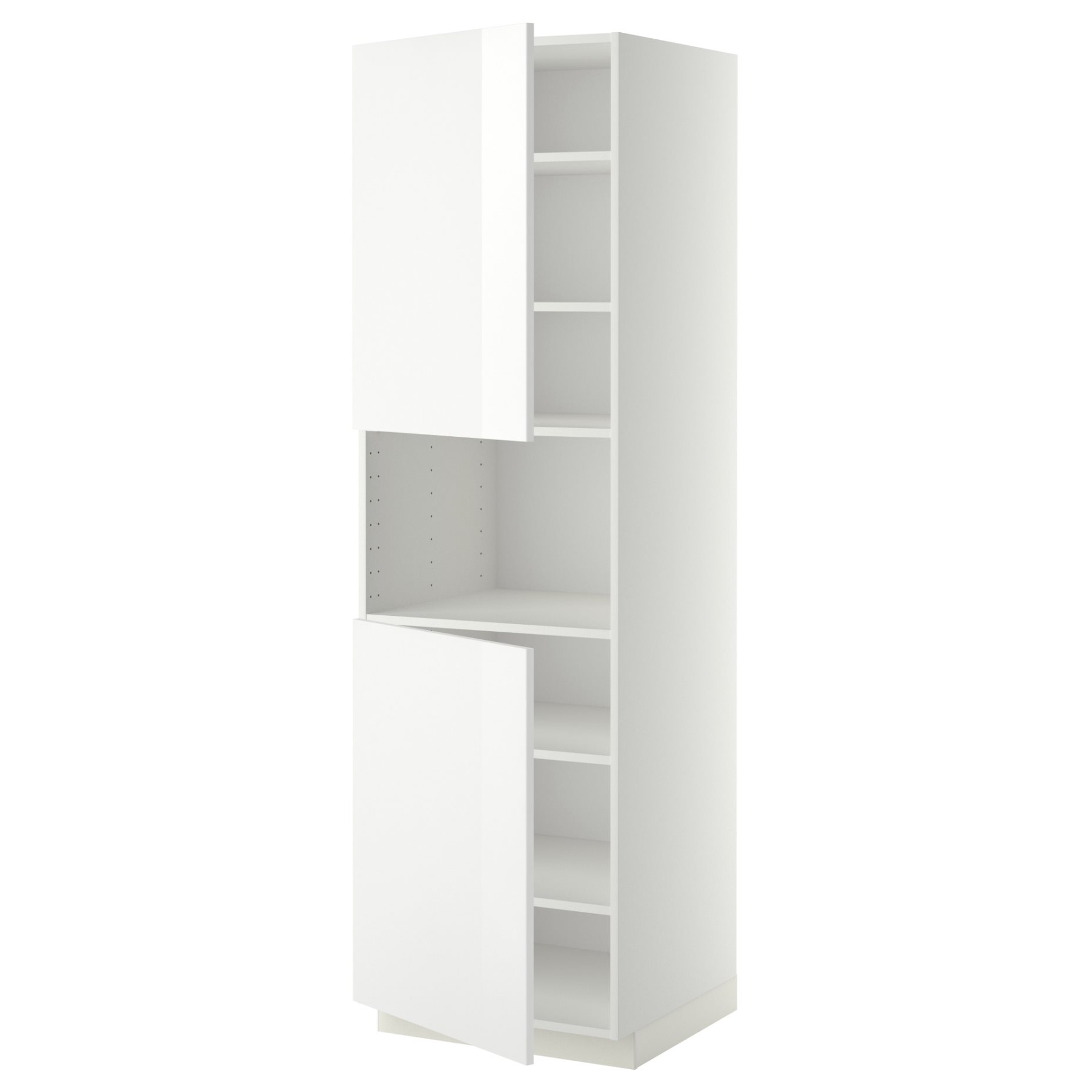 METOD, high cabinet for microwave with 2 doors/shelves, 60x60x200 cm, 194.679.46
