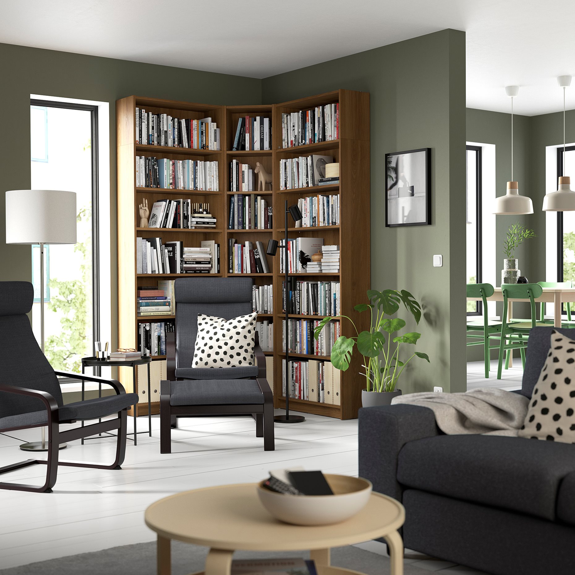 BILLY, bookcase corner combination with height extension units, 136/136x28x237 cm, 194.835.50