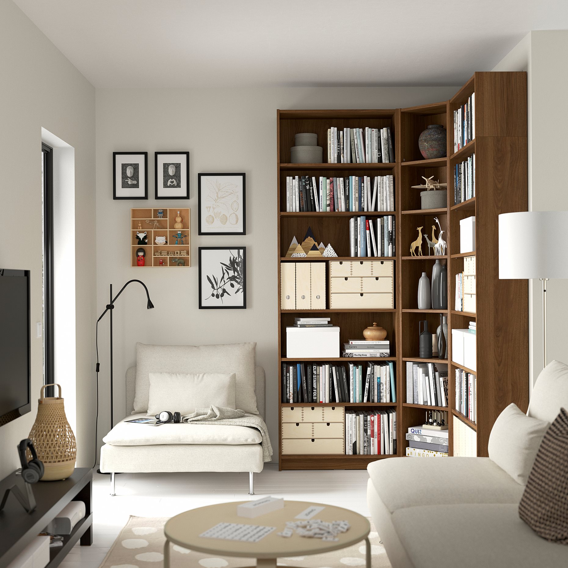 BILLY, bookcase corner combination with height extension units, 136/136x28x237 cm, 194.835.50