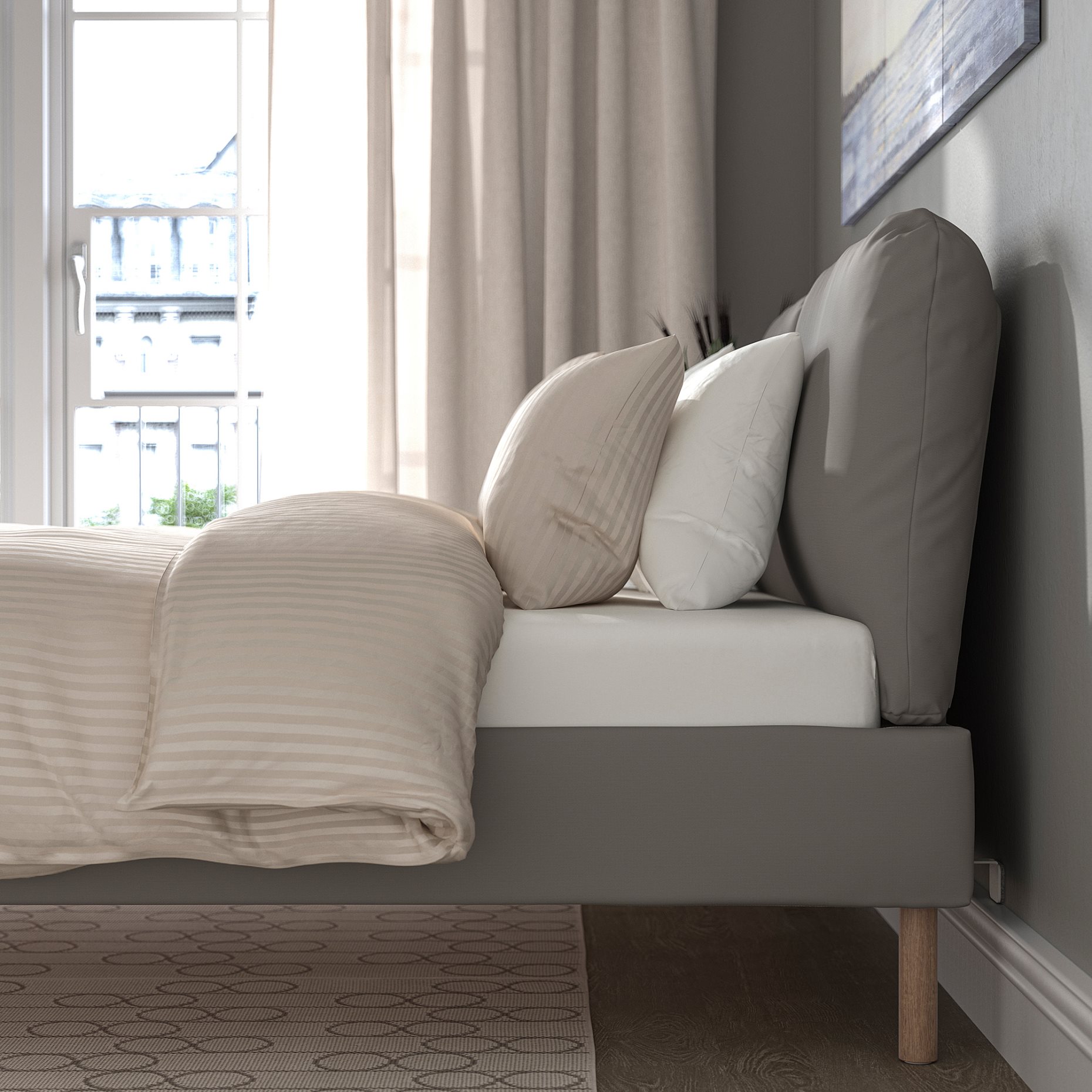 SAGESUND, upholstered bed frame, 160x200 cm, 194.964.87