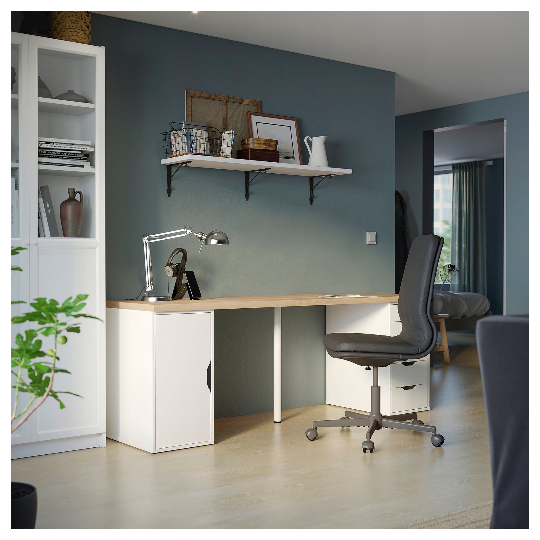 LAGKAPTEN/ALEX, desk, 200x60 cm, 195.217.07