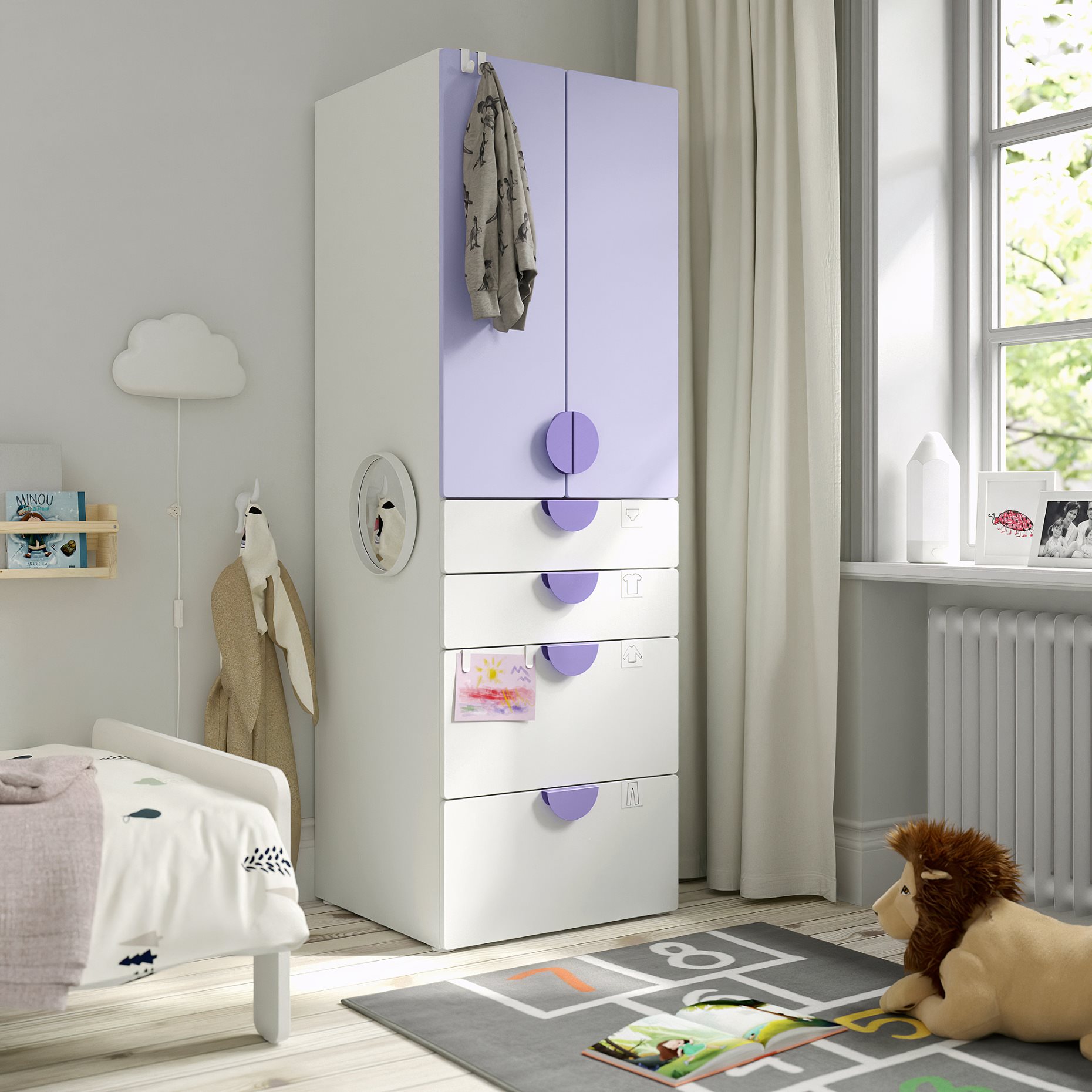 SMASTAD/PLATSA, wardrobe with 4 drawers, 60x57x181 cm, 195.465.43