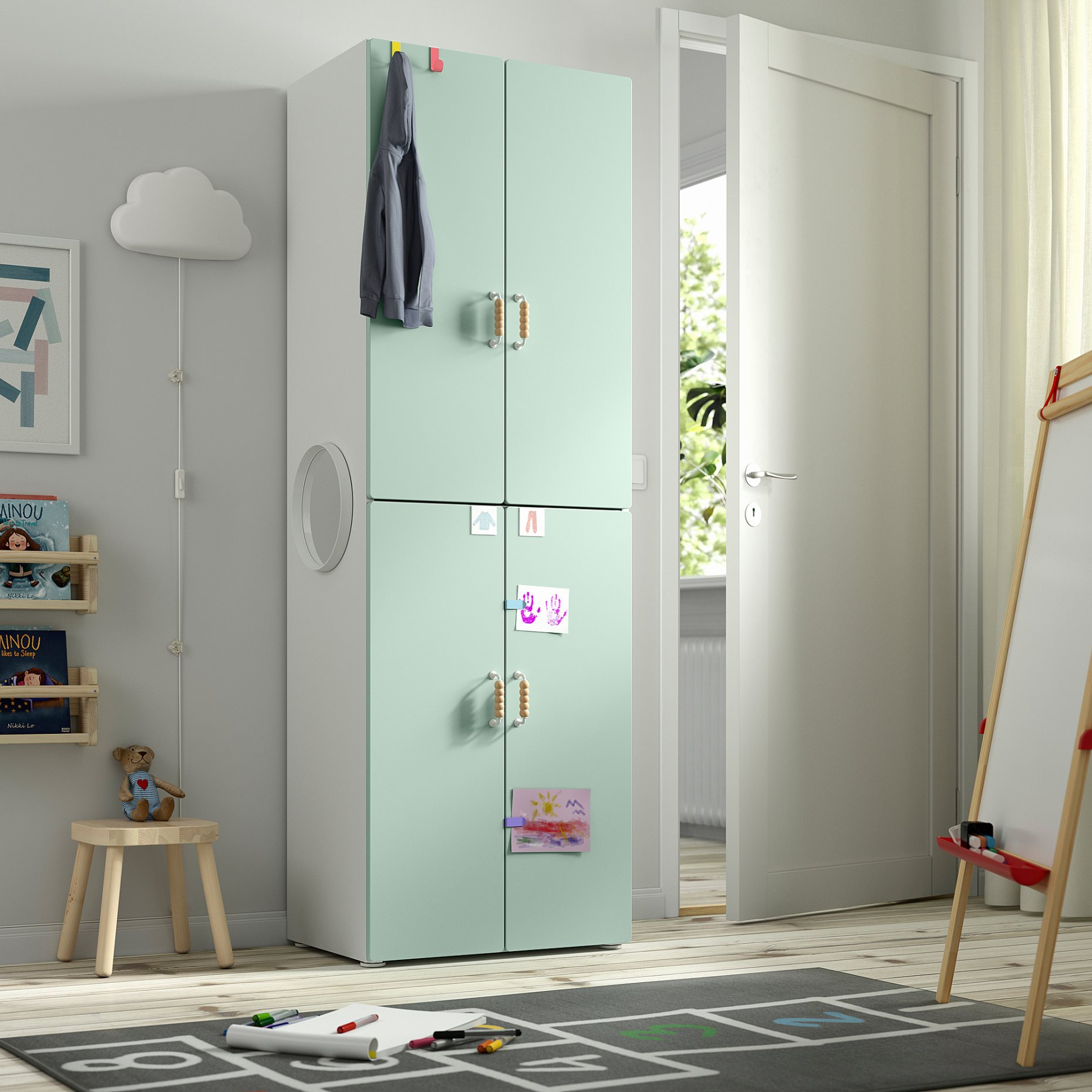 SMASTAD/PLATSA, wardrobe with 2 clothes rails, 60x42x181 cm, 195.489.76
