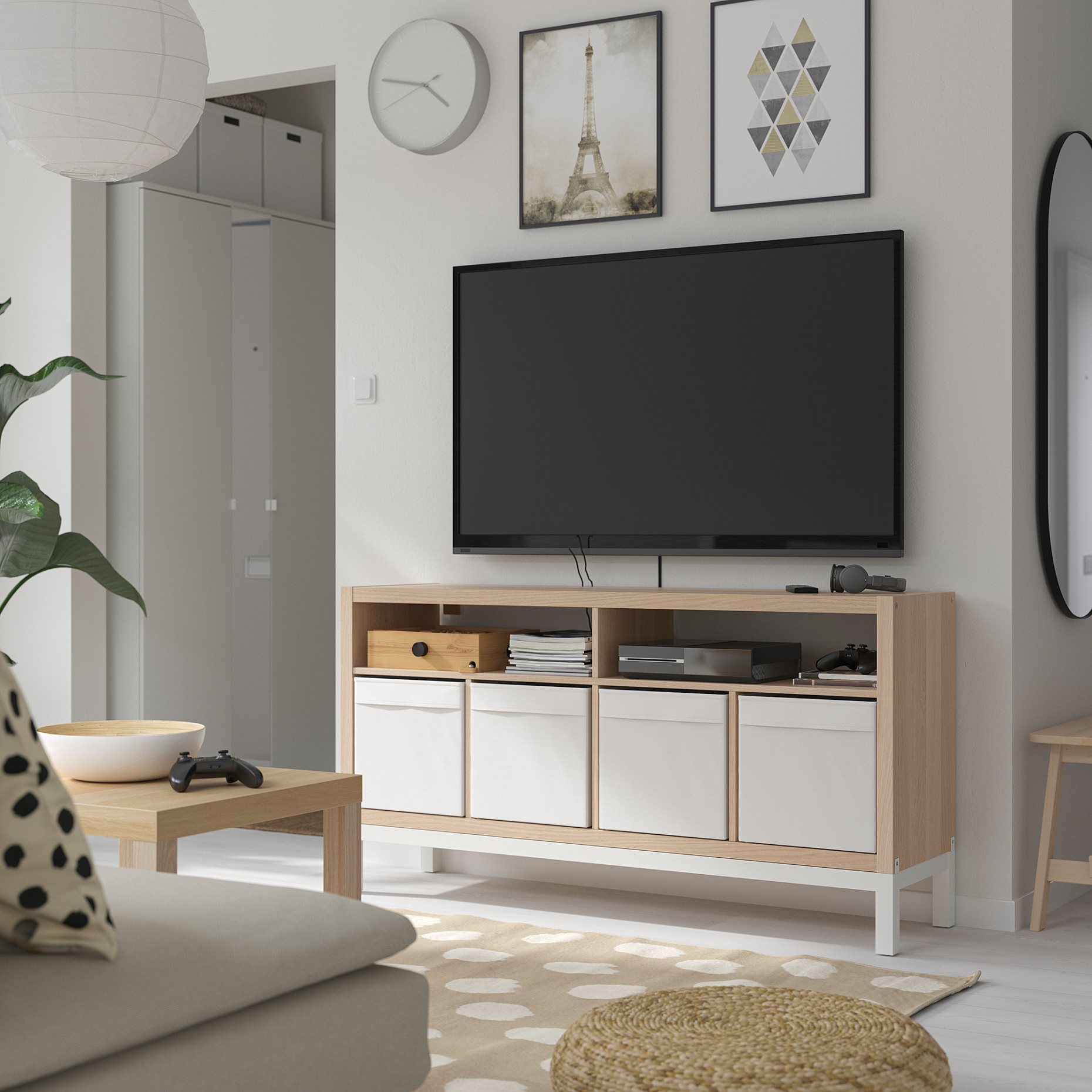 KALLAX, έπιπλο TV με βάση, 147x39x78 cm, 195.521.76