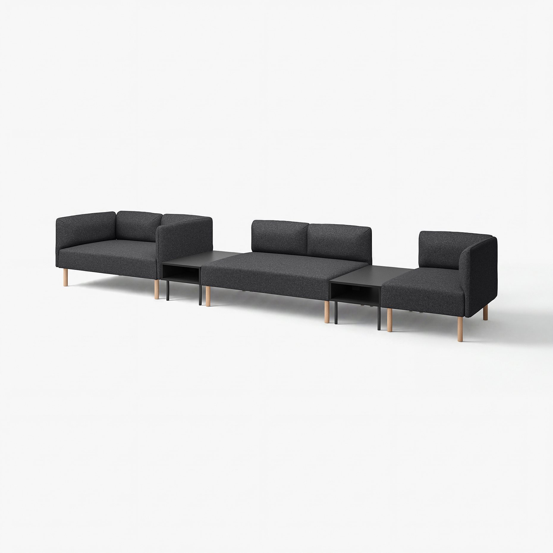 LILLEHEM, 5-seat modular sofa with side table, 195.697.42