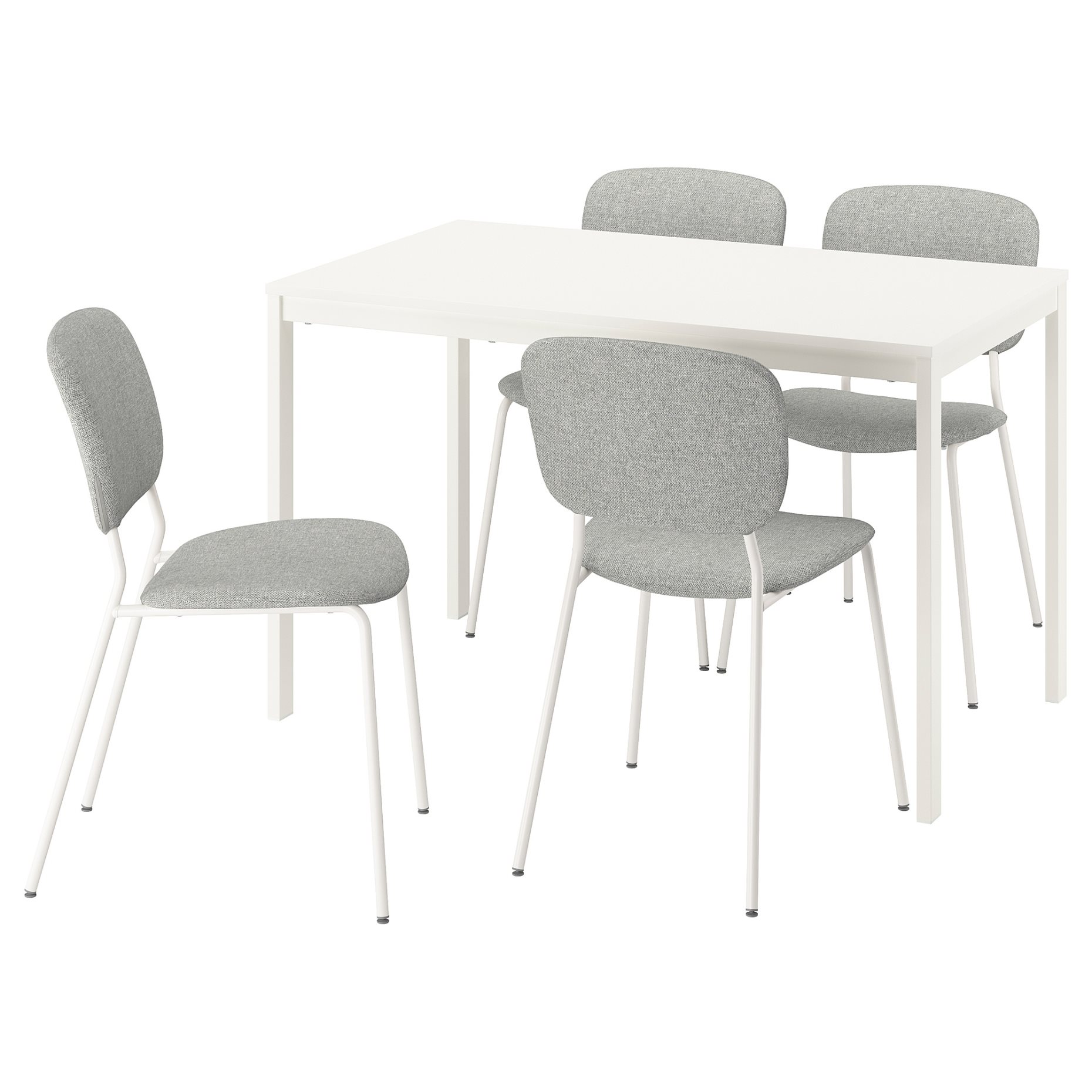 VIHALS, table and 4 chairs, 120/180x74 cm, 195.899.57
