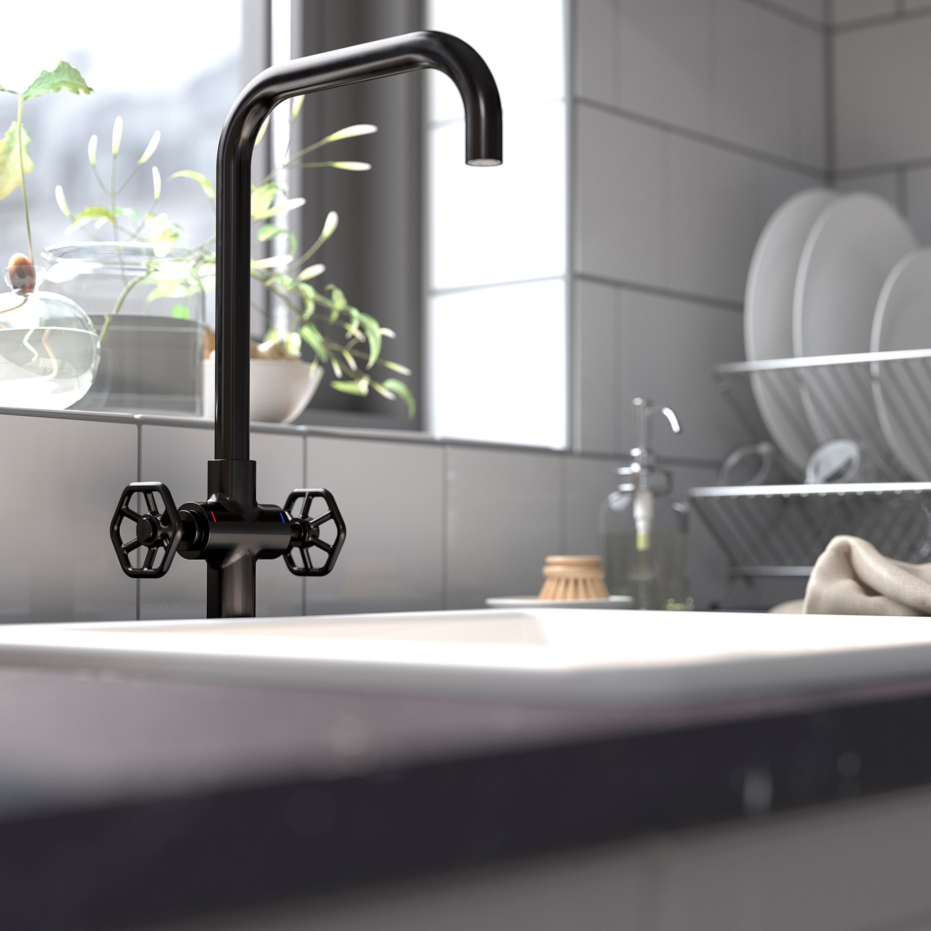 GAMLESJÖN, dual-control kitchen mixer tap, 203.416.73