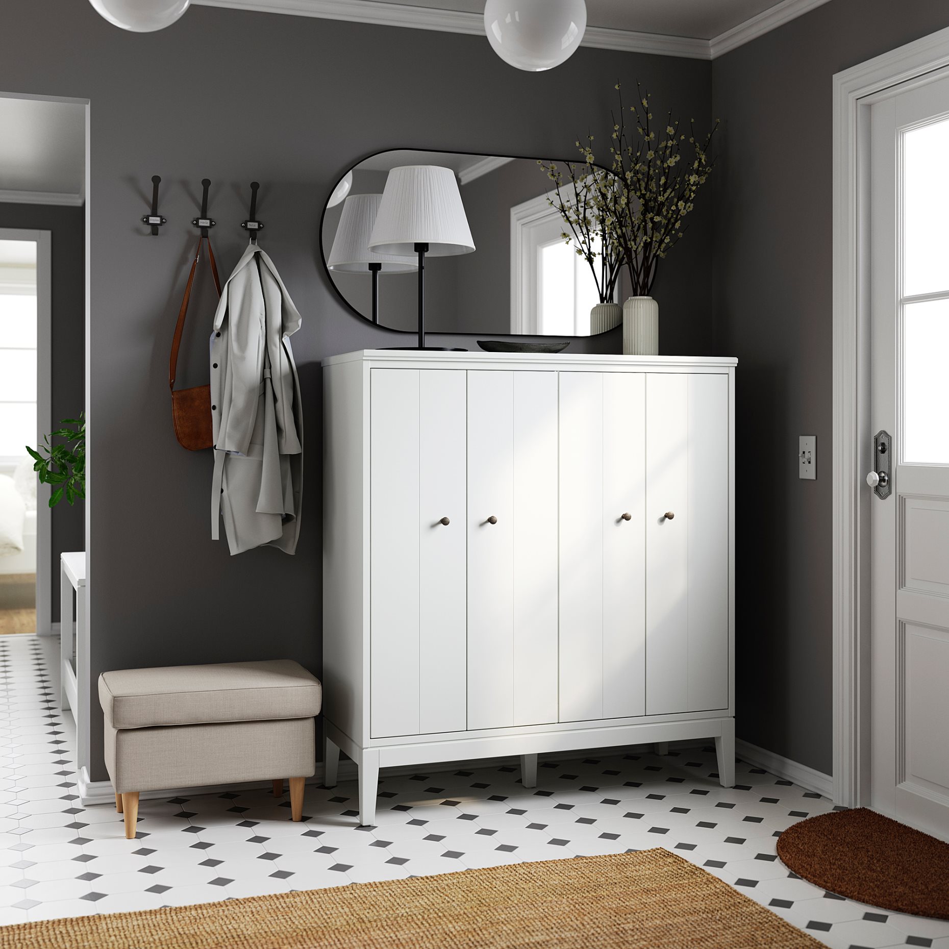 IDANÄS, cabinet with bi-folding doors, 121x135 cm, 204.588.23