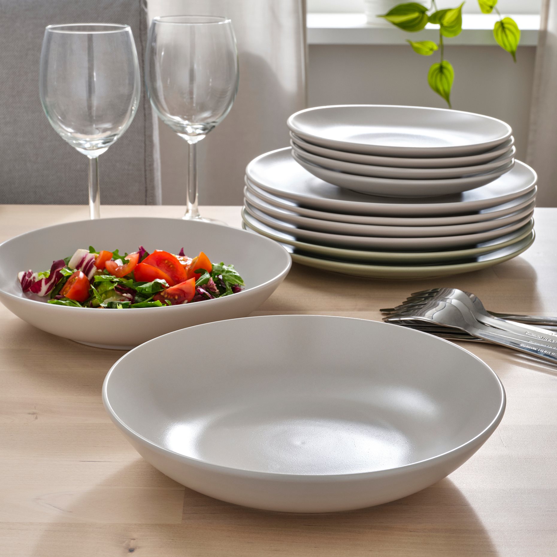 FÄRGKLAR, deep plate/matt 4 pack, 23 cm, 204.793.83