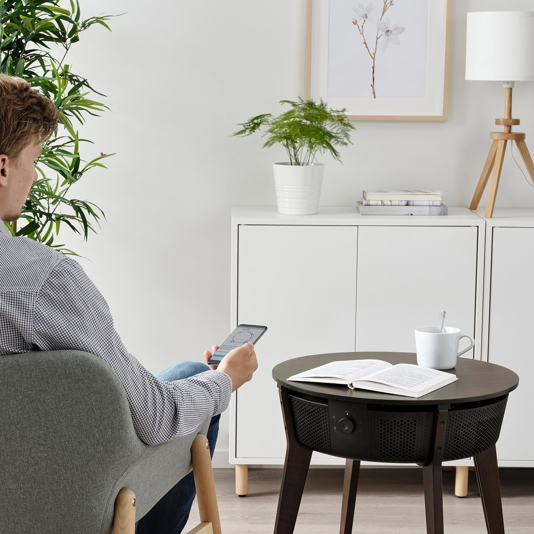 STARKVIND, table with air purifier, 205.019.54