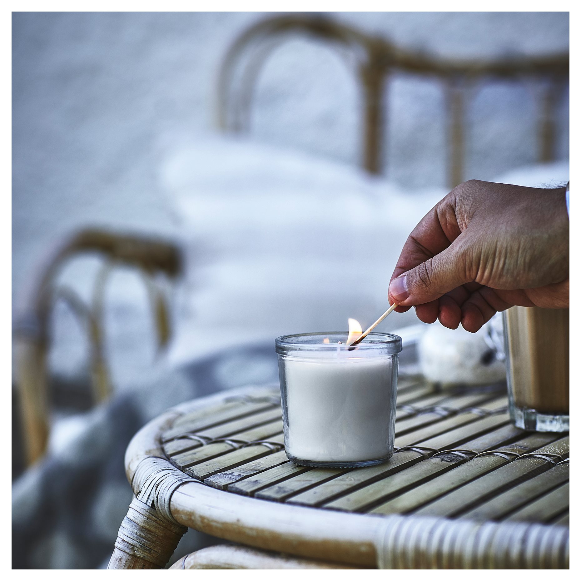 JÄMLIK, scented candle in glass/Vanilla, 20 hr, 205.021.09