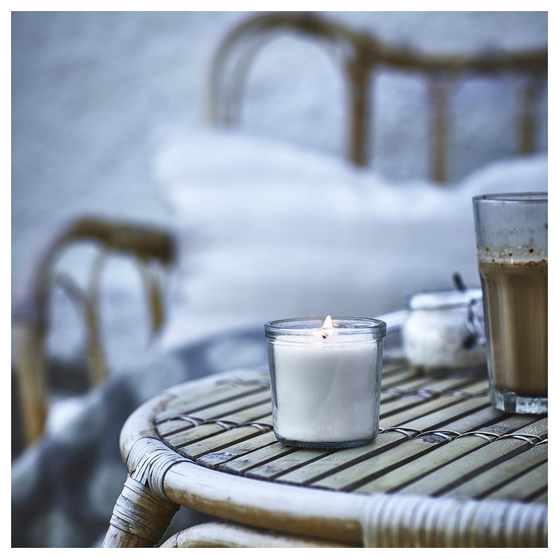 JÄMLIK, scented candle in glass/Vanilla, 20 hr, 205.021.09