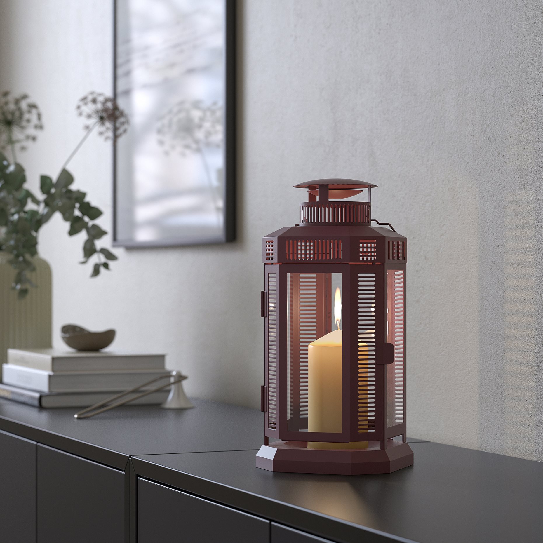 ENRUM, lantern for pillar candle in/outdoor, 28 cm, 205.480.89
