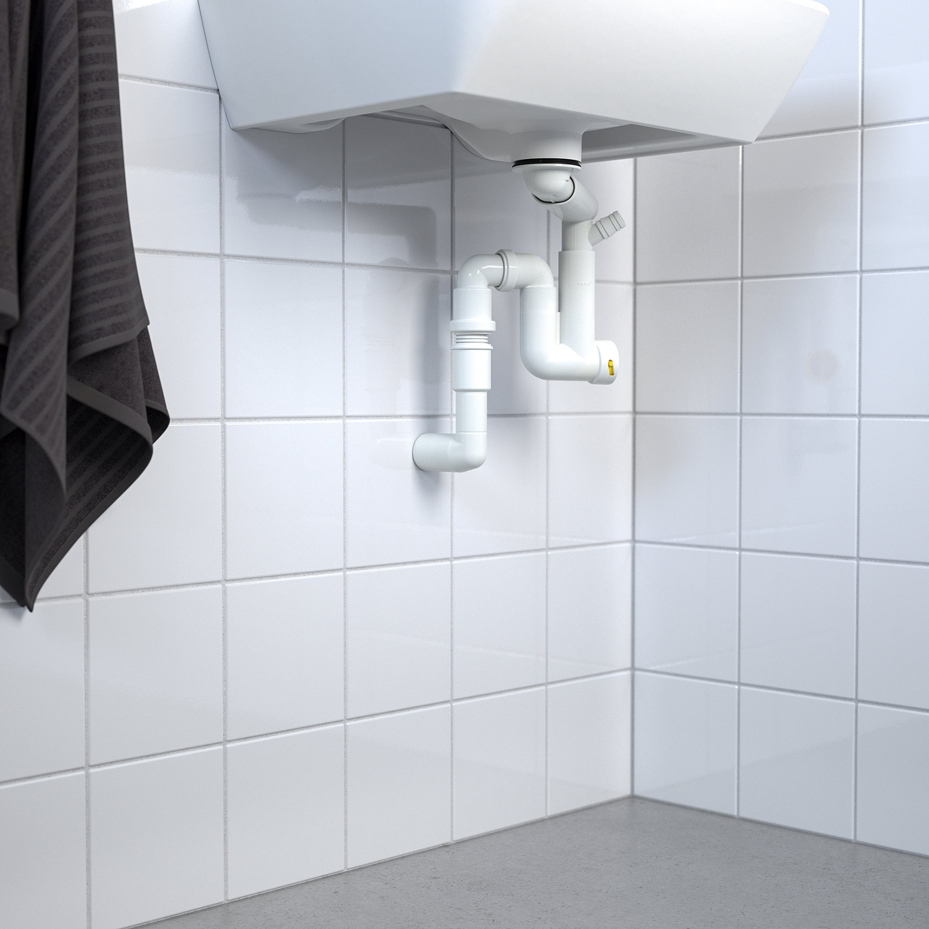 RÄNNILEN, water trap w flexible pipe, 1 bowl, 205.545.32