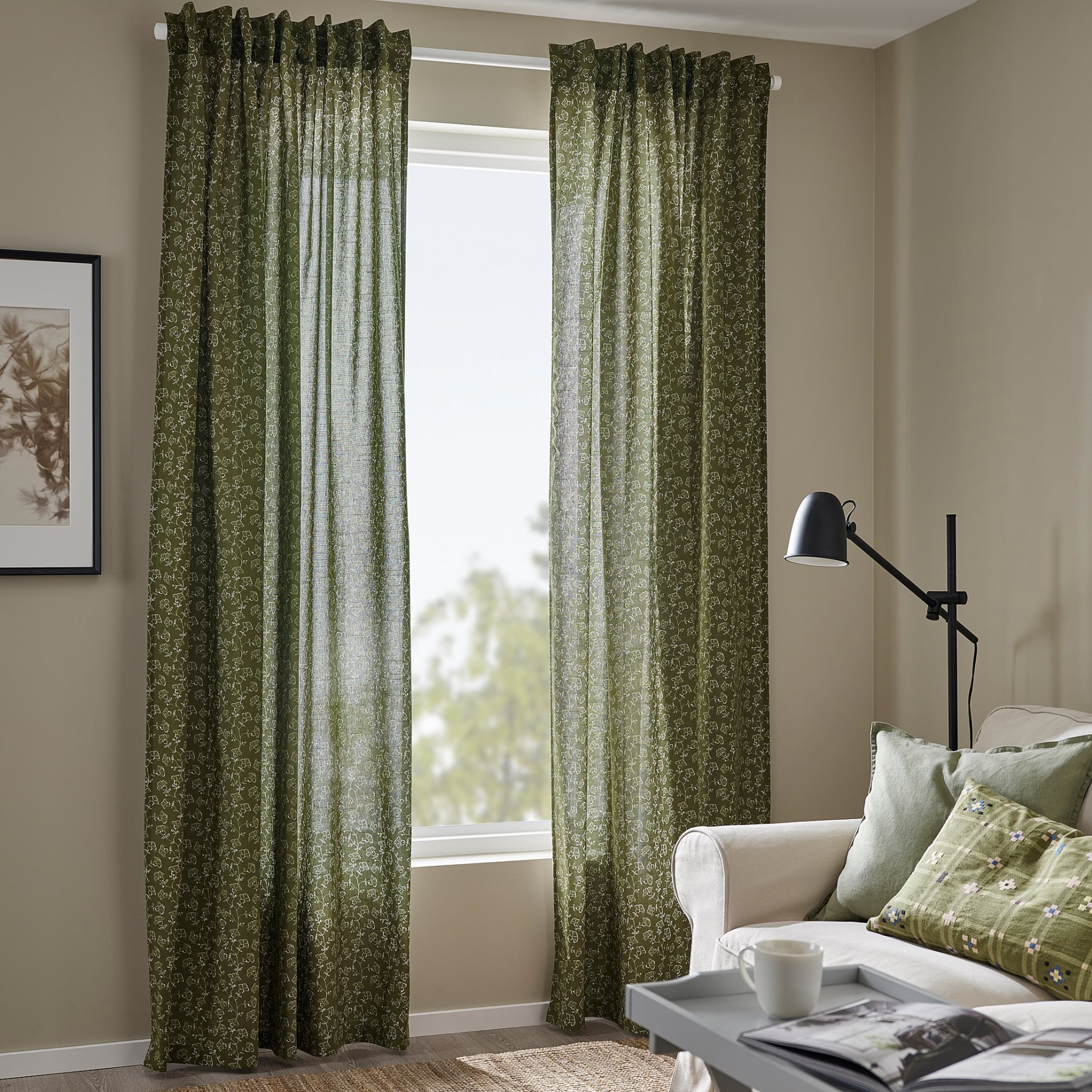 TRYSTÄVMAL, curtains 1 pair, 145x300 cm, 205.597.04