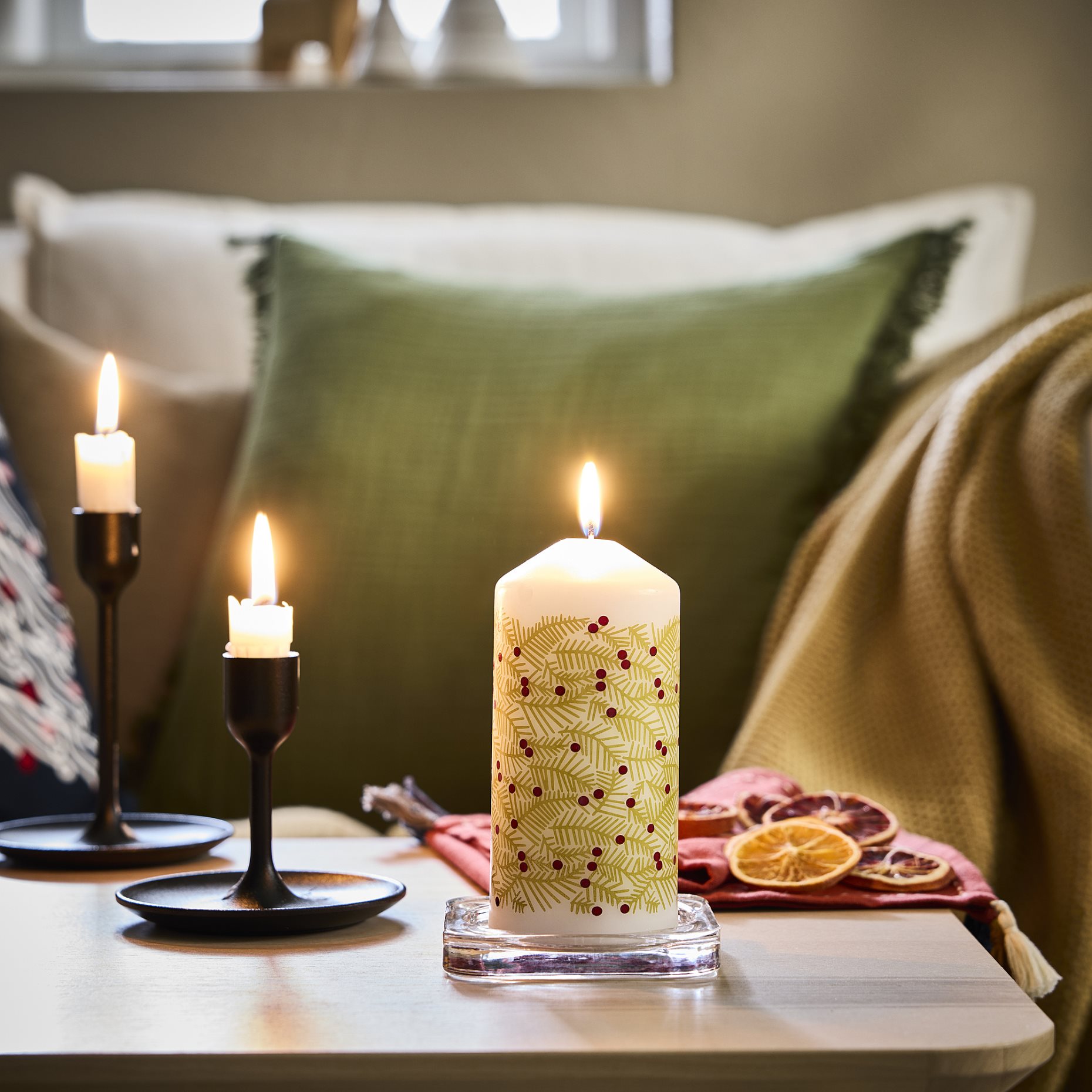 VINTERFINT, unscented pillar candle, 14 cm, 205.771.66