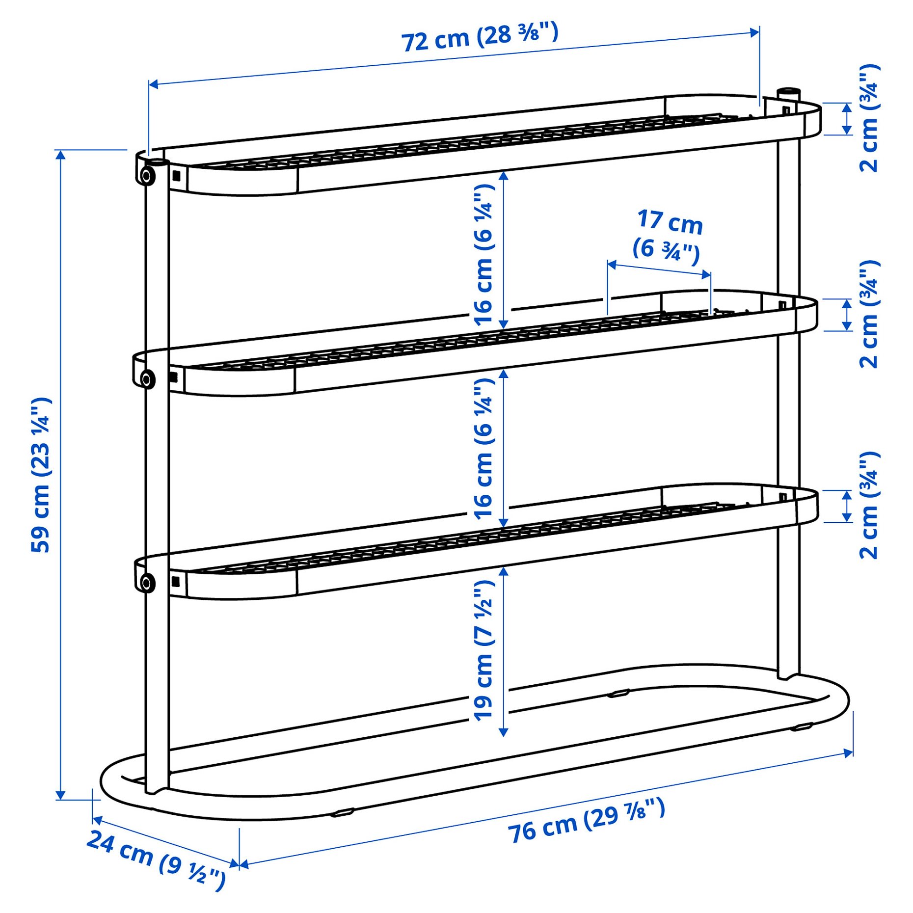 ÄLGANÄS, shoe rack, 76x24x59 cm, 205.858.83