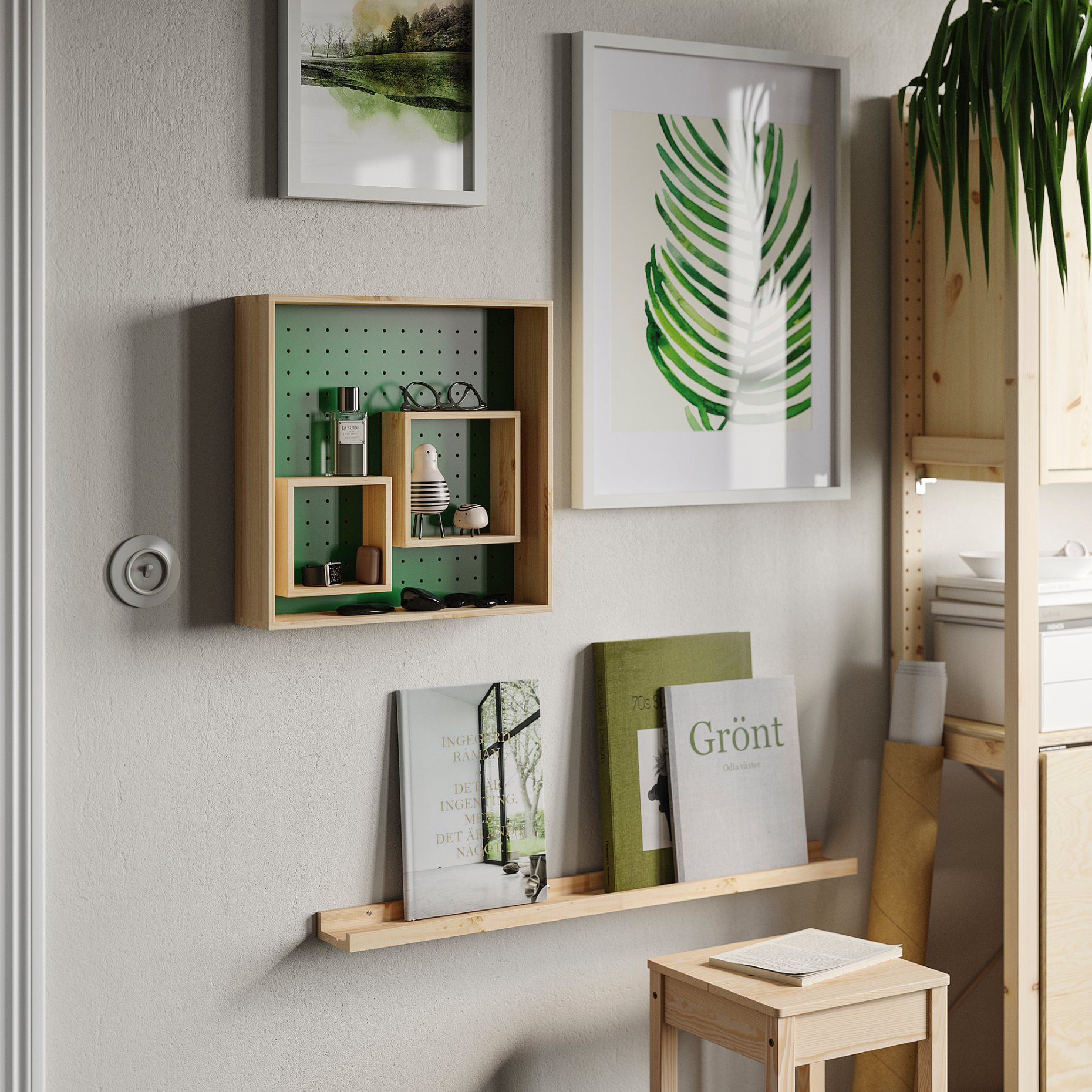 SKOGSMOSAIK, display shelf, 45x45 cm, 205.930.10