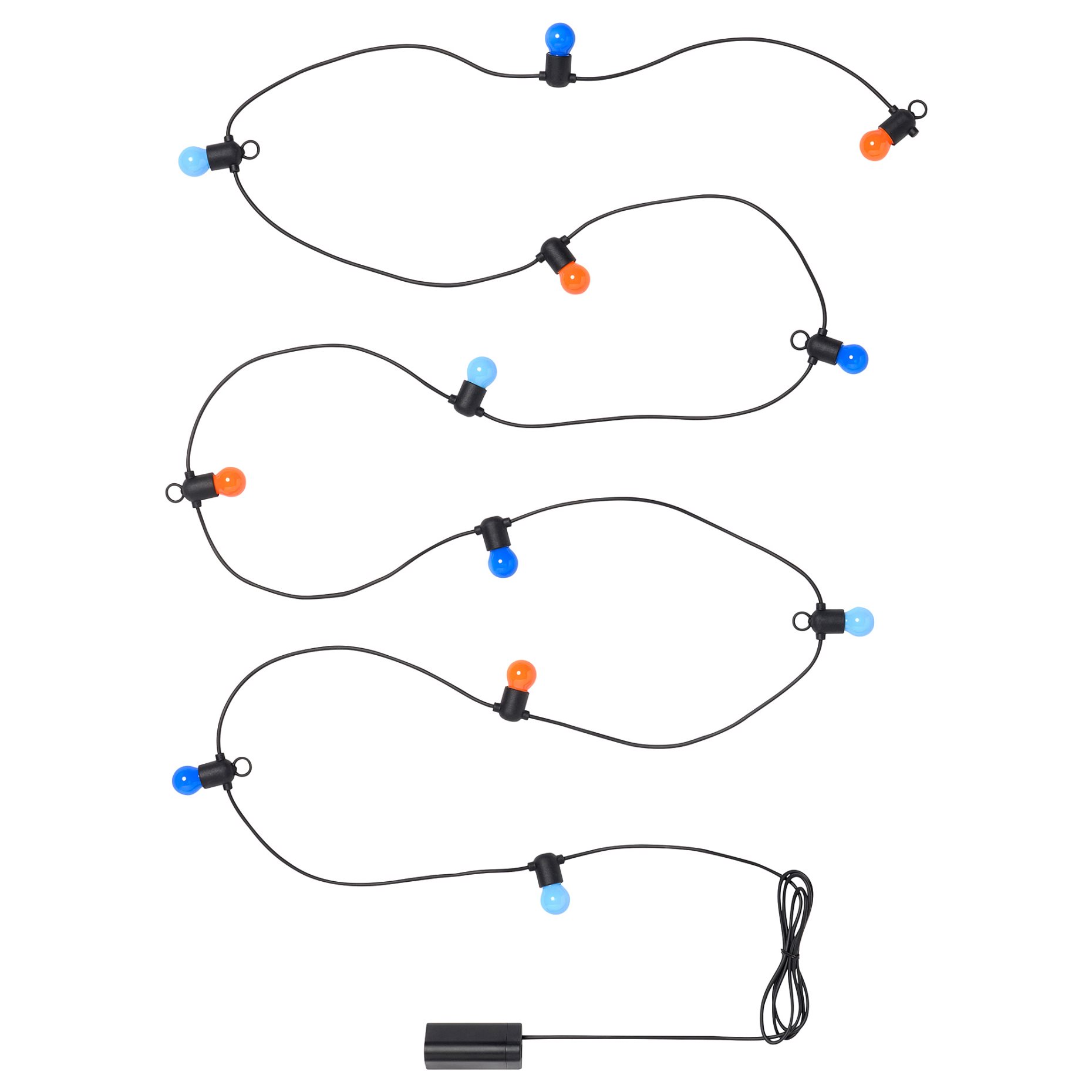 SOLVINDEN, chain with built in LED light source/12 bulbs/battery-operated/outdoor, 205.931.85