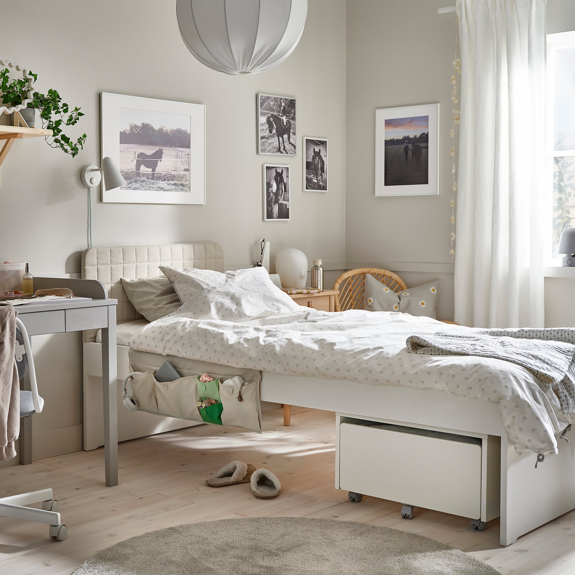 SLÄKT, headboard with cover, 205.940.95