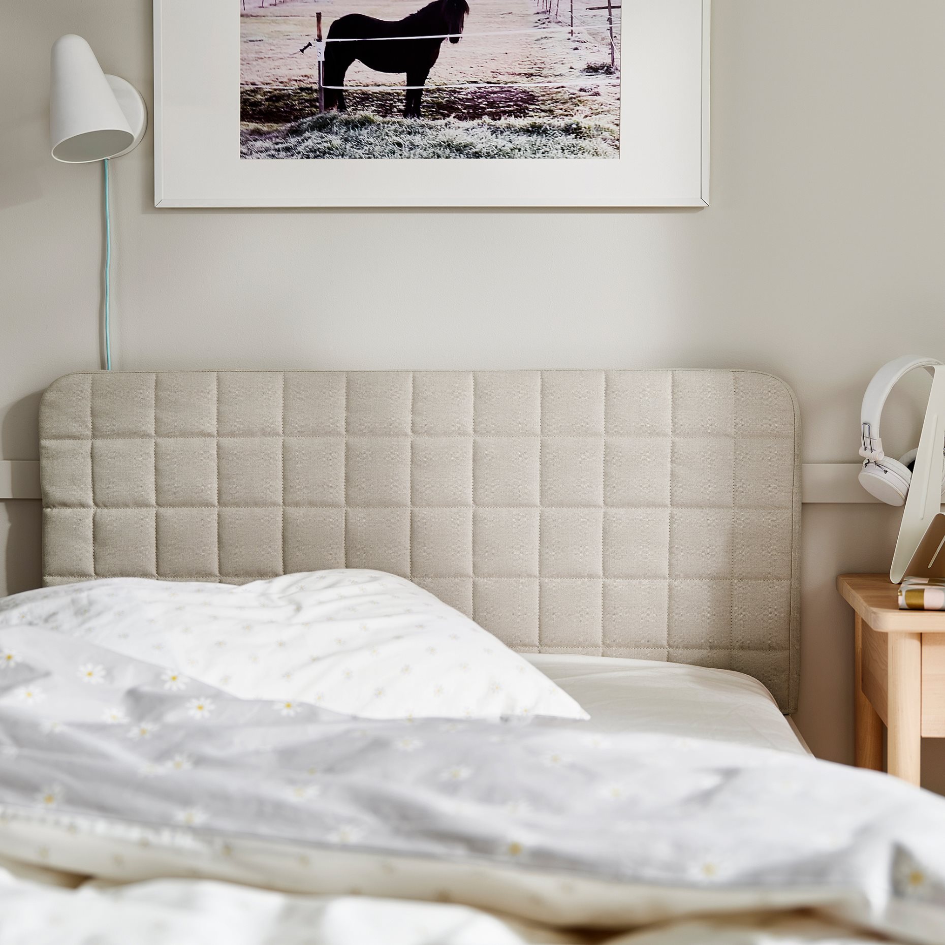 SLÄKT, headboard with cover, 205.940.95