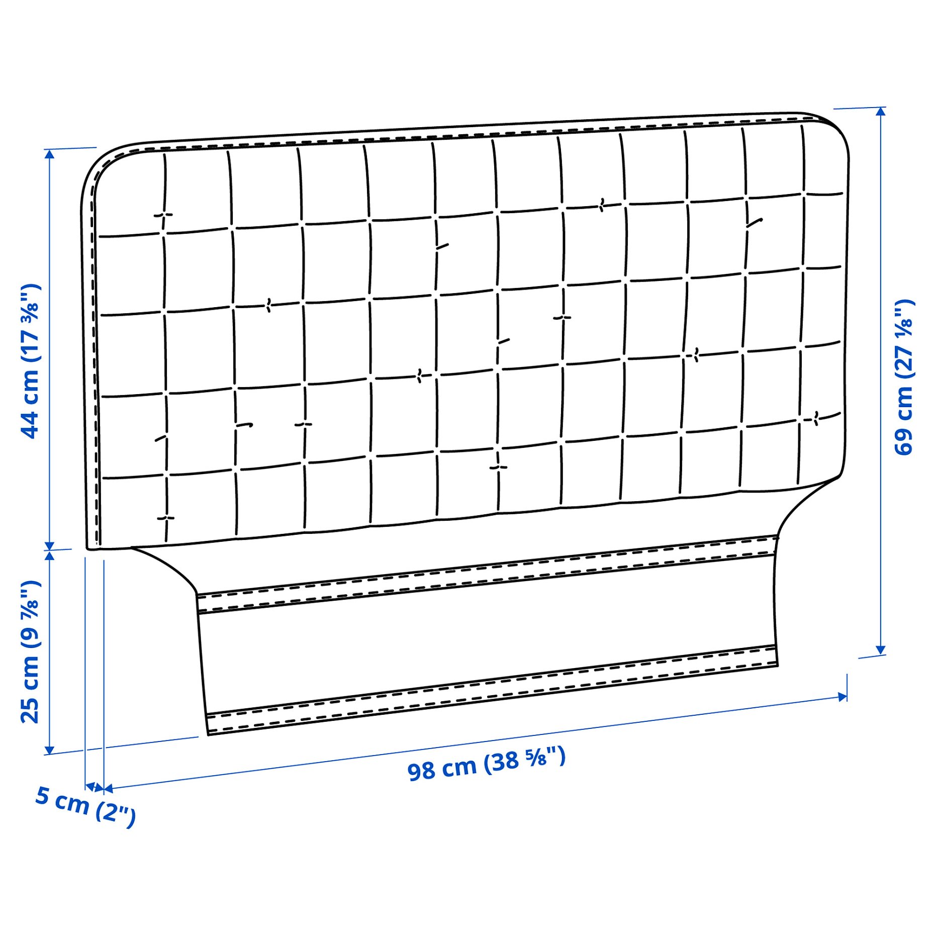 SLÄKT, headboard with cover, 205.940.95