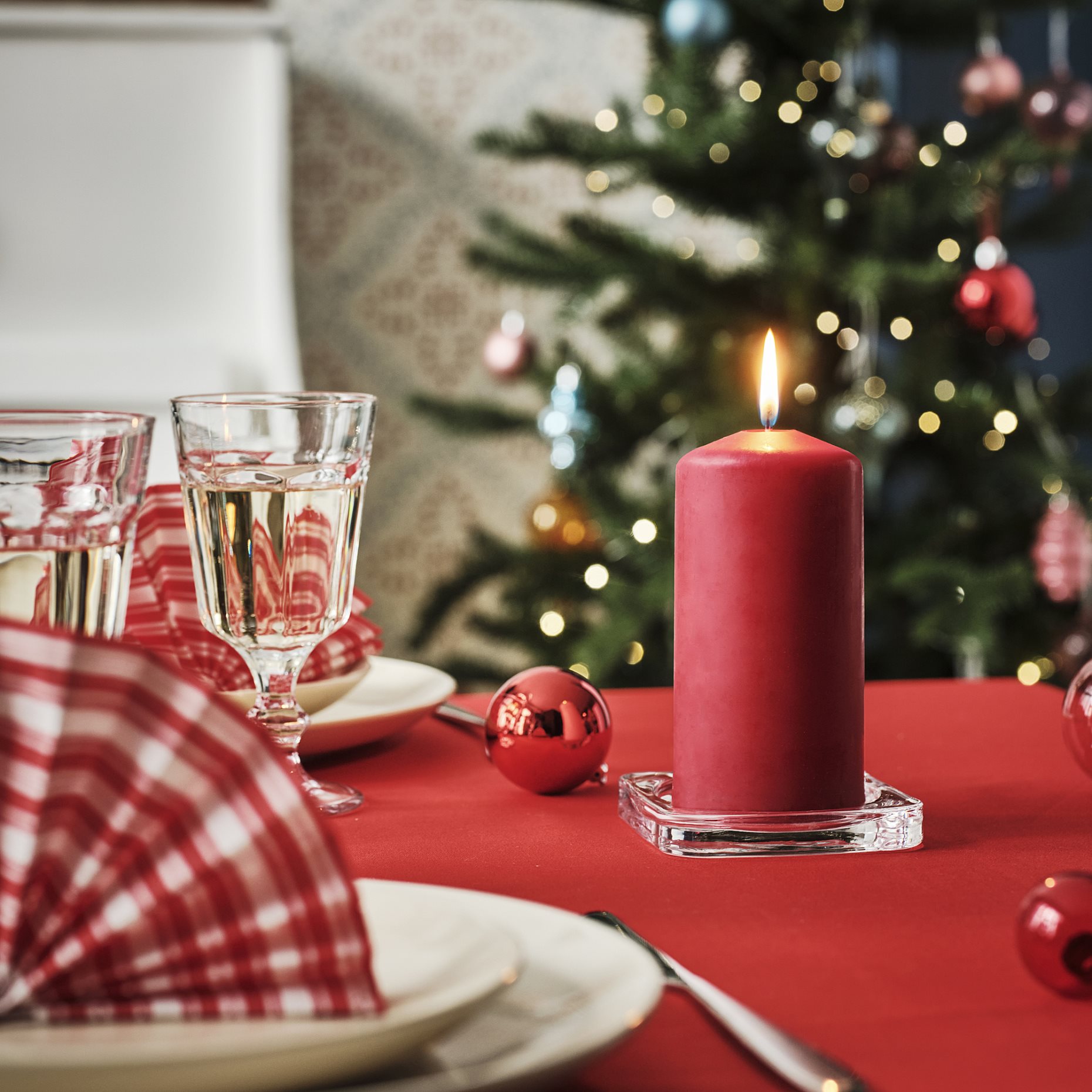 FENOMEN, unscented pillar candle, 14 cm, 205.995.02