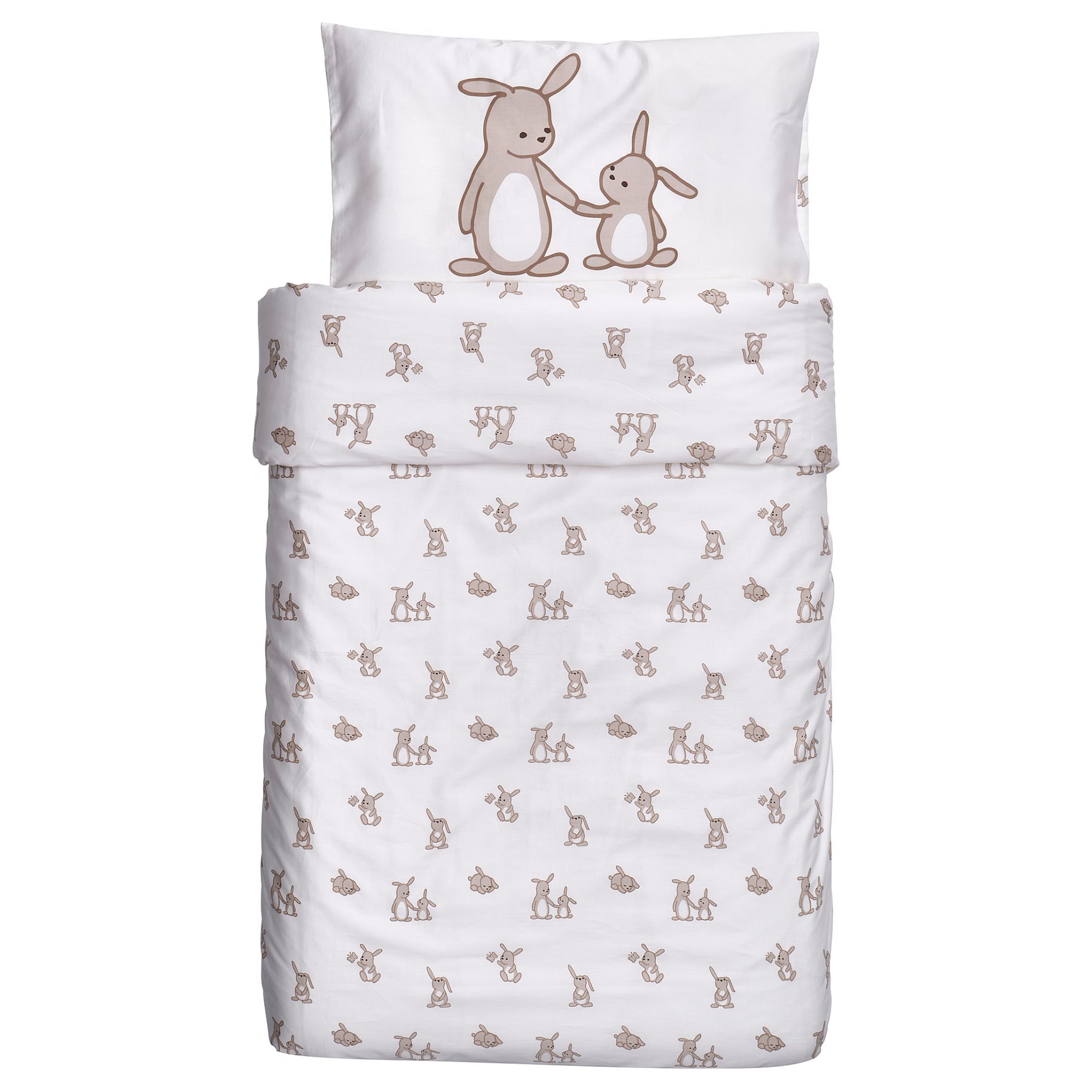 LEN, duvet cover 1 pillowcase for cot, 110x125/35x55 cm, 206.250.54