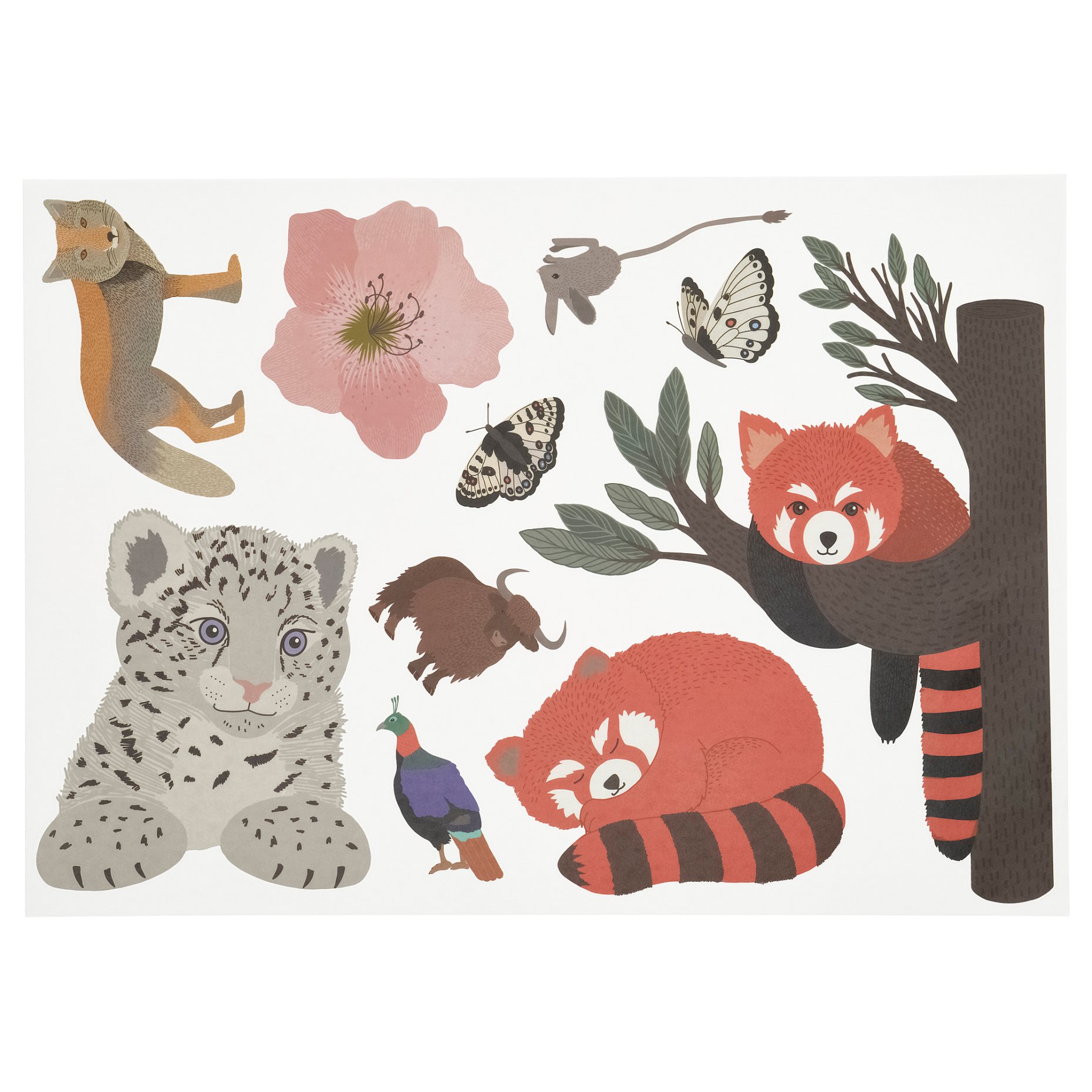 ALPTALL, decoration stickers/Himalayan animals and plants, set of 3, 206.251.86