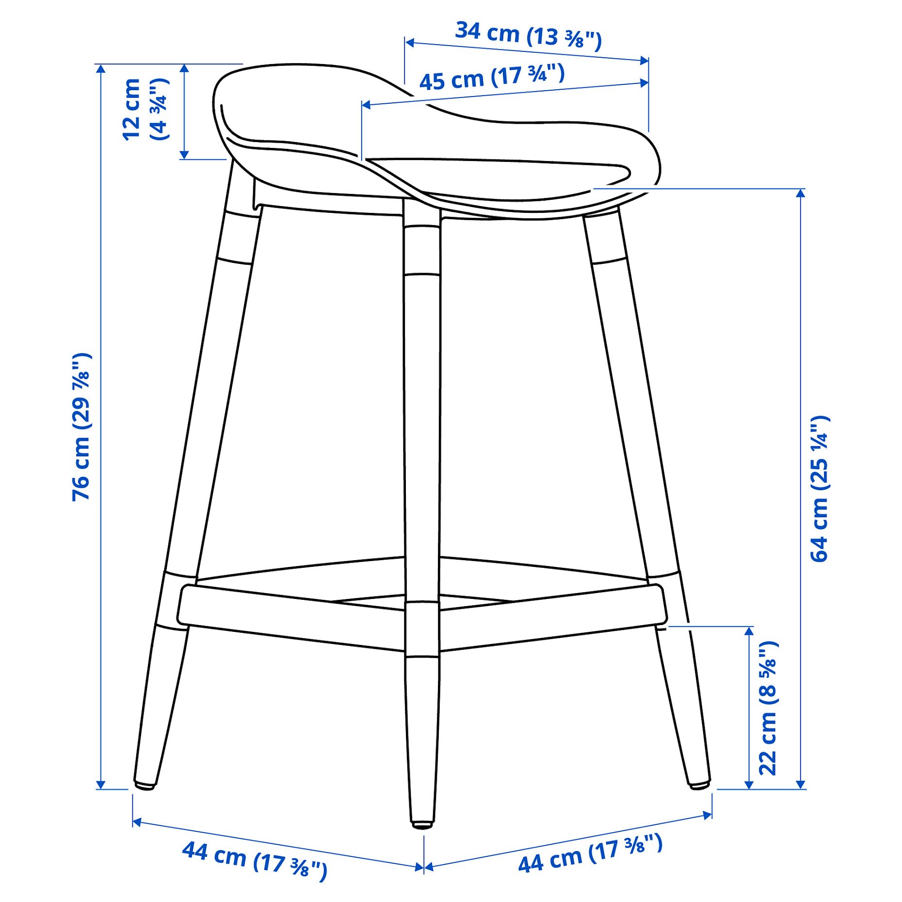 GRONSTA, bar stool counter height/in/outdoor, 64 cm, 206.372.31