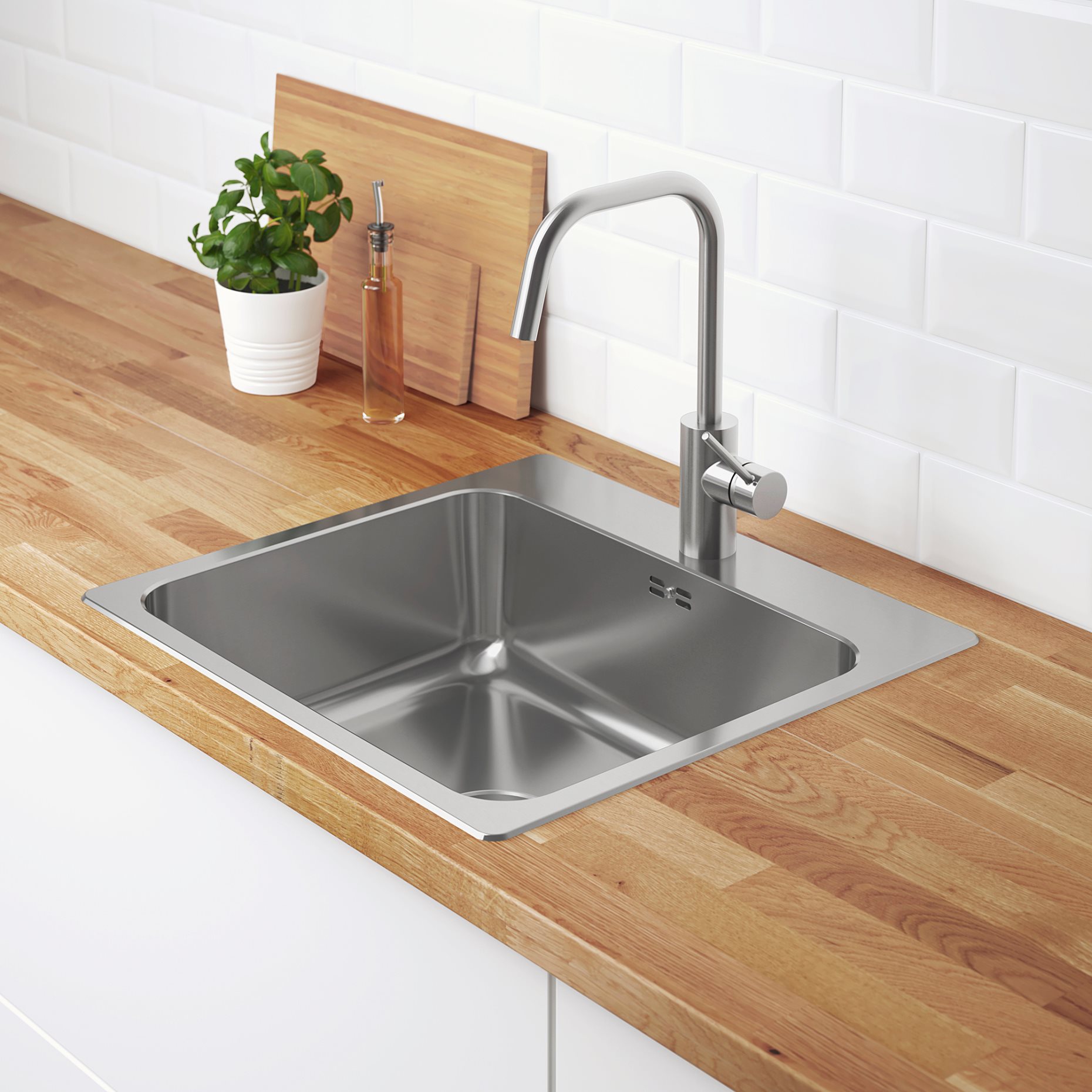 LÅNGUDDEN, inset sink 1 bowl, 56x53 cm, 291.574.77