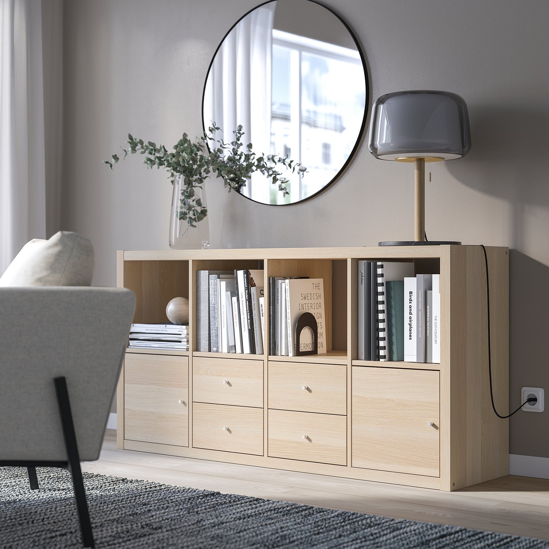 KALLAX, shelving unit with 4 inserts, 291.975.72