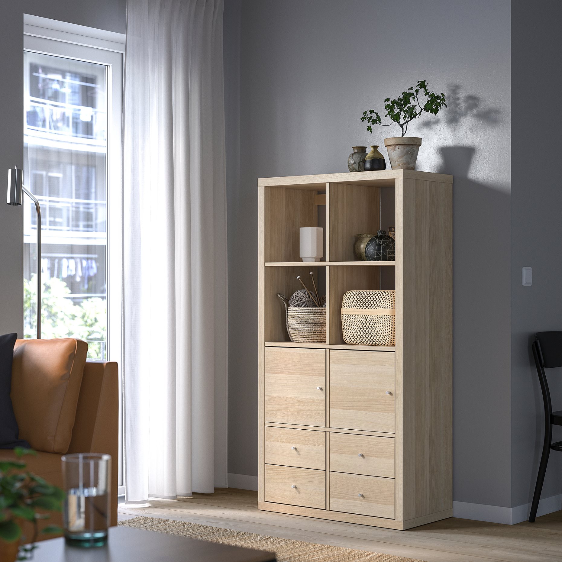 KALLAX, shelving unit with 4 inserts, 291.975.72