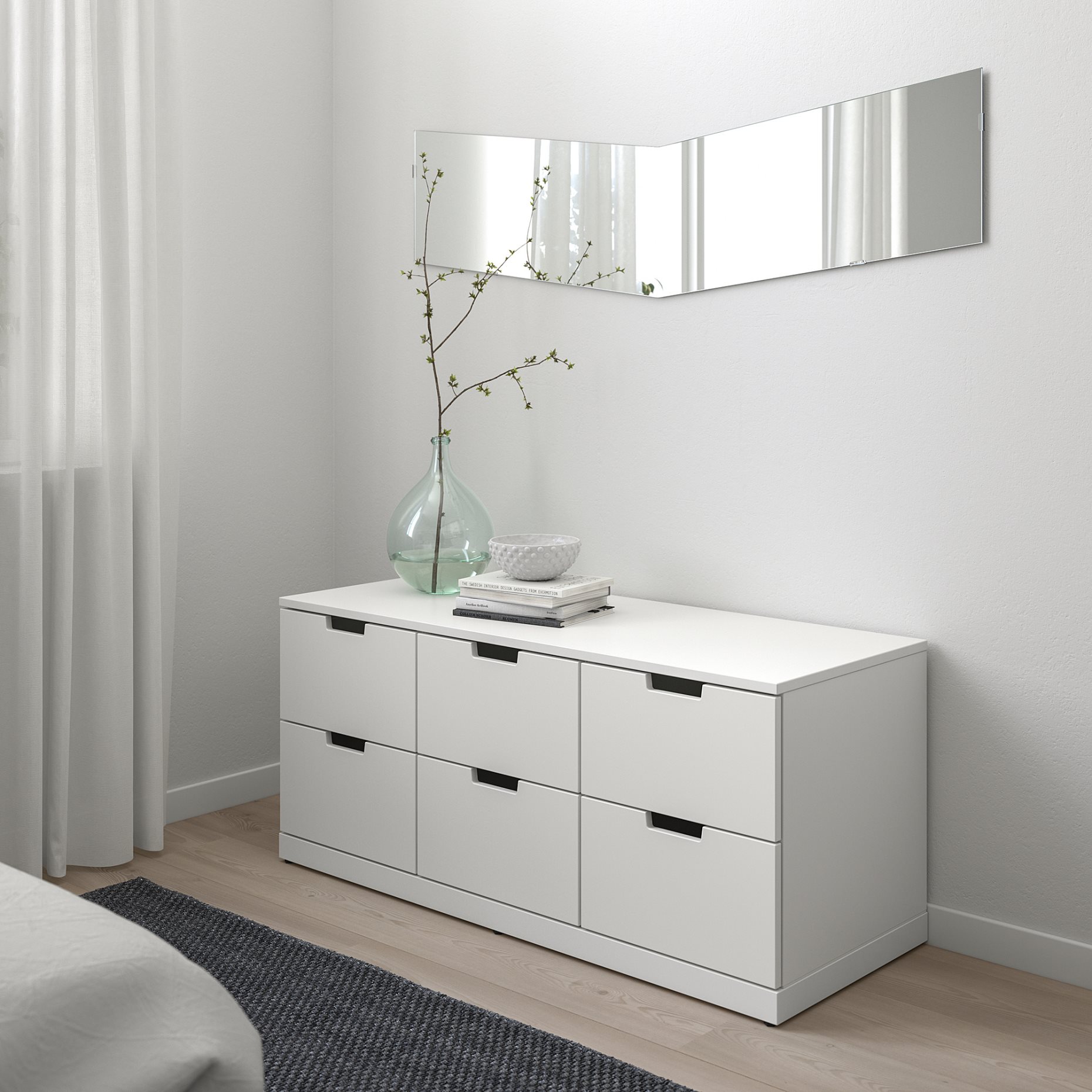 NORDLI, συρταριέρα με 6 συρτάρια, 120X54 cm, 292.394.97