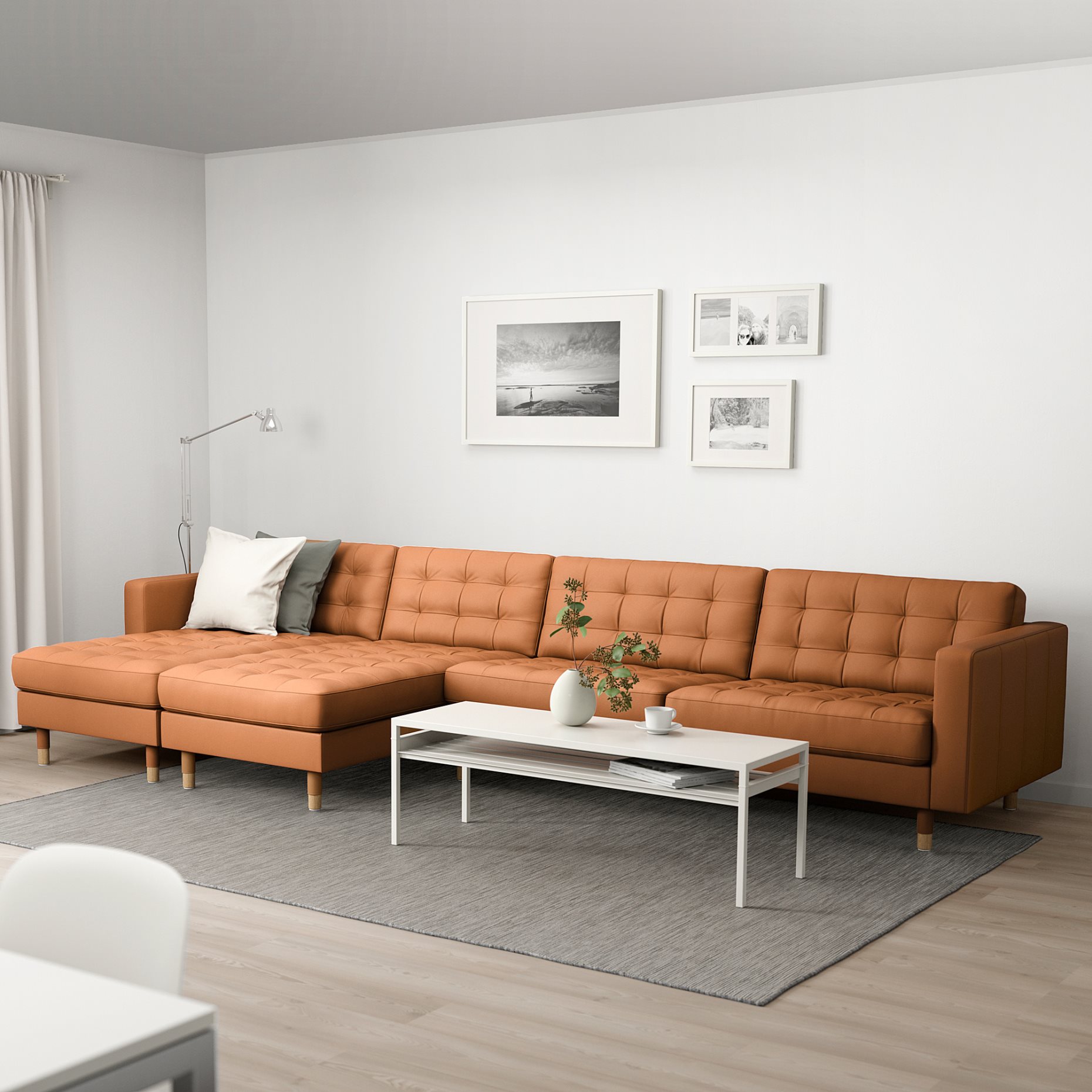 LANDSKRONA, καναπές 5 θέσεων με σεζλόνγκ, 292.691.54